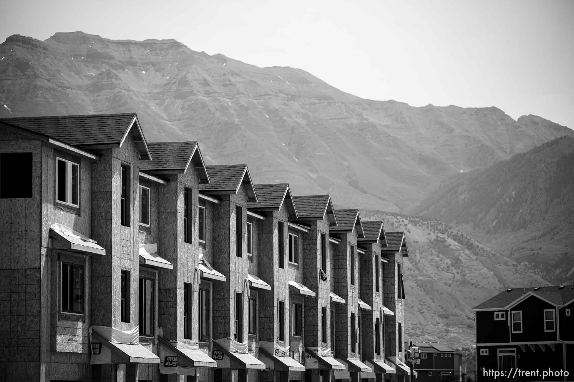 (Trent Nelson  |  The Salt Lake Tribune) Construction of new units at The Meadows in American Fork on Wednesday, June 23, 2021.