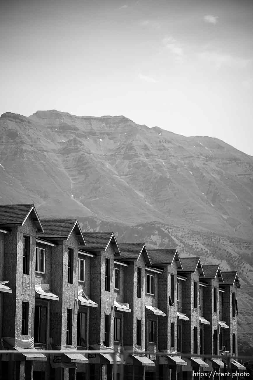 (Trent Nelson  |  The Salt Lake Tribune) Construction of new units at The Meadows in American Fork on Wednesday, June 23, 2021.