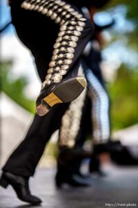 (Trent Nelson  |  The Salt Lake Tribune) Grupo Folklorico Tollan performs at the Living Traditions festival in Salt Lake City on Saturday, June 26, 2021.