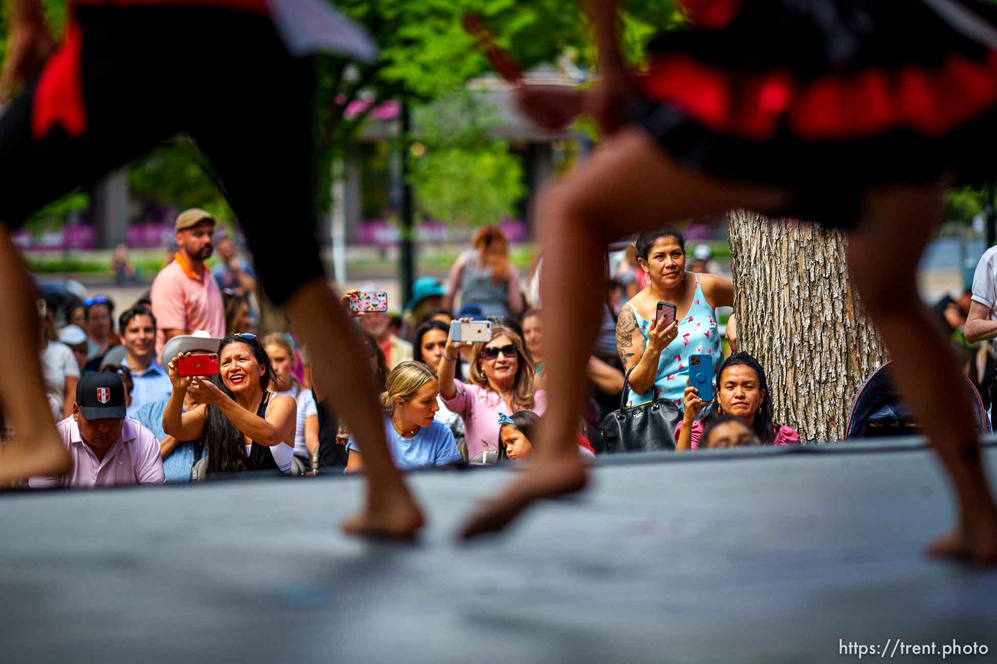 (Trent Nelson  |  The Salt Lake Tribune) Dancers from the Viva Peru Dance Academy perform at the Living Traditions festival in Salt Lake City on Saturday, June 26, 2021.