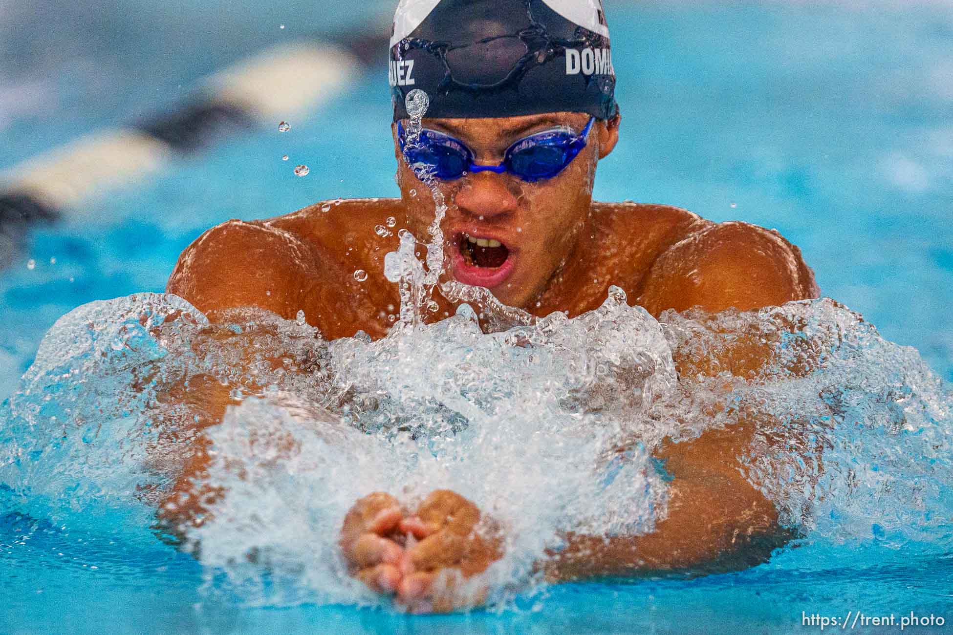 (Trent Nelson  |  The Salt Lake Tribune) BYU swimmer Josue Dominguez will be the only male swimming for the Dominican Republic at the Olympics in Tokyo. Dominguez was photographed at BYU in Provo on Thursday, July 8, 2021.