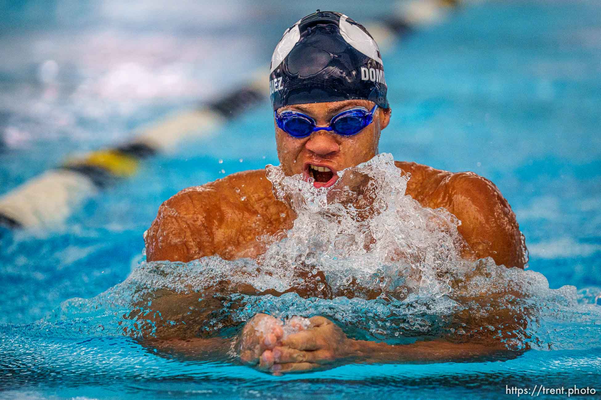 (Trent Nelson  |  The Salt Lake Tribune) BYU swimmer Josue Dominguez will be the only male swimming for the Dominican Republic at the Olympics in Tokyo. Dominguez was photographed at BYU in Provo on Thursday, July 8, 2021.