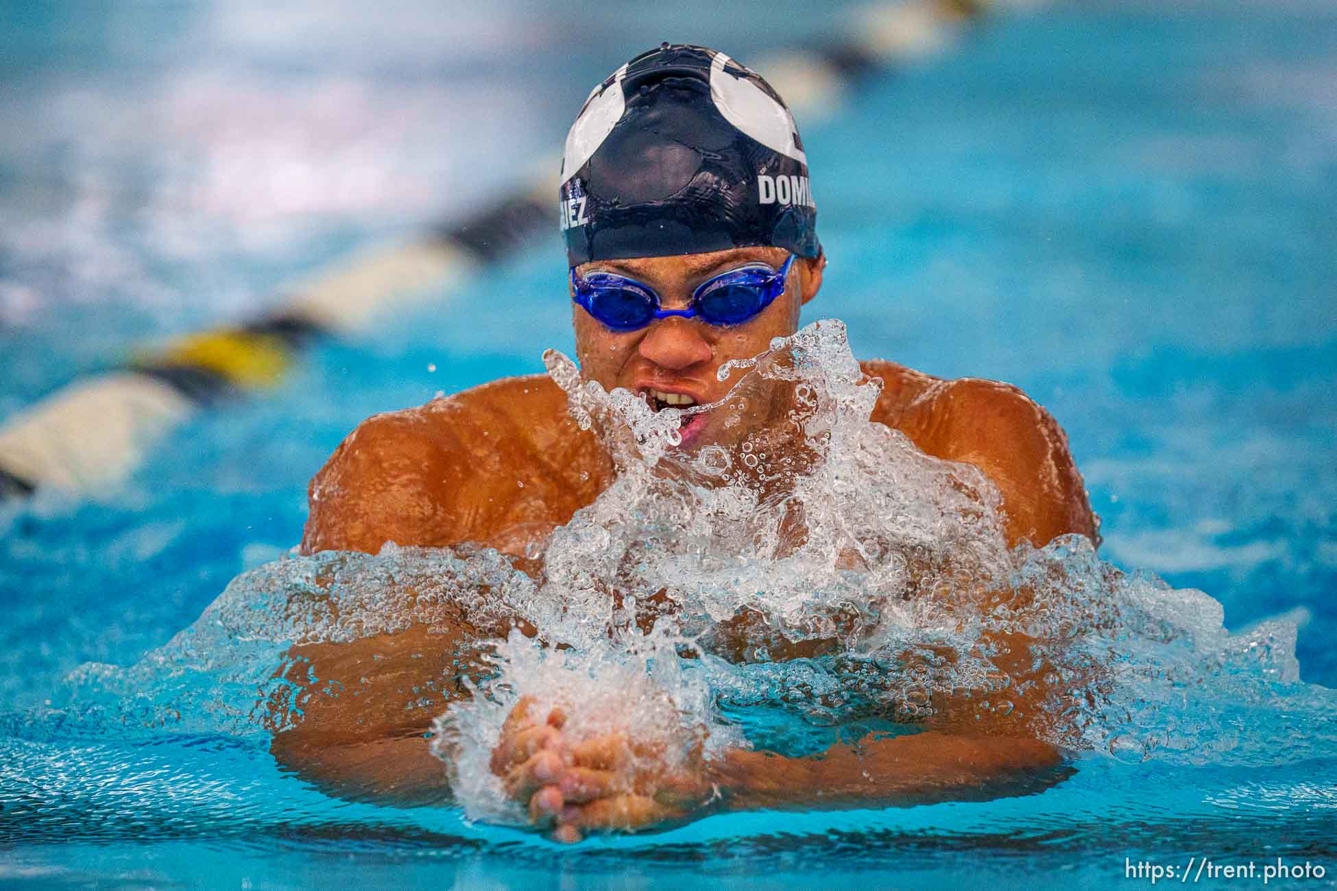 (Trent Nelson  |  The Salt Lake Tribune) BYU swimmer Josue Dominguez will be the only male swimming for the Dominican Republic at the Olympics in Tokyo. Dominguez was photographed at BYU in Provo on Thursday, July 8, 2021.