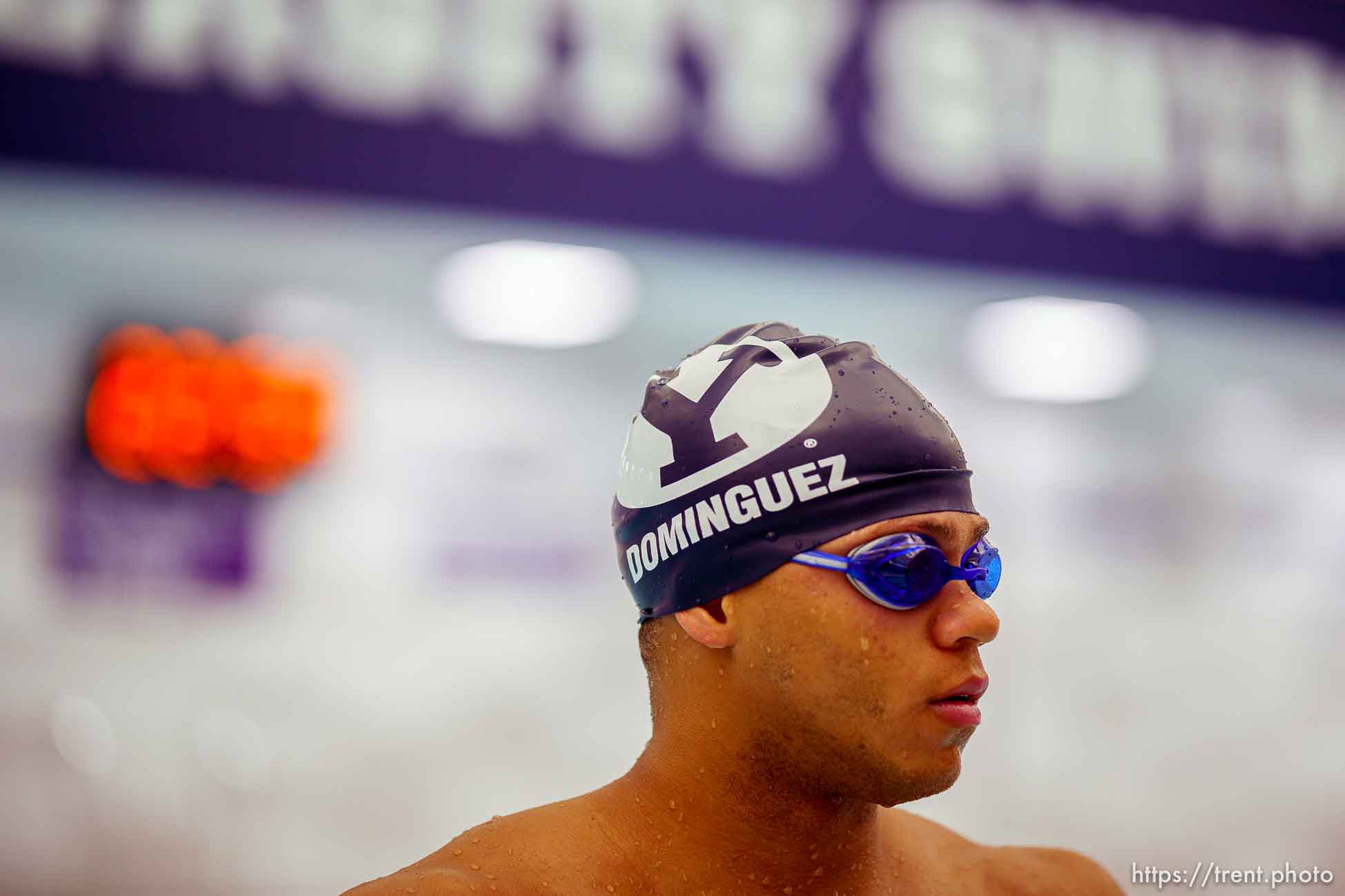 (Trent Nelson  |  The Salt Lake Tribune) BYU swimmer Josue Dominguez will be the only male swimming for the Dominican Republic at the Olympics in Tokyo. Dominguez was photographed at BYU in Provo on Thursday, July 8, 2021.