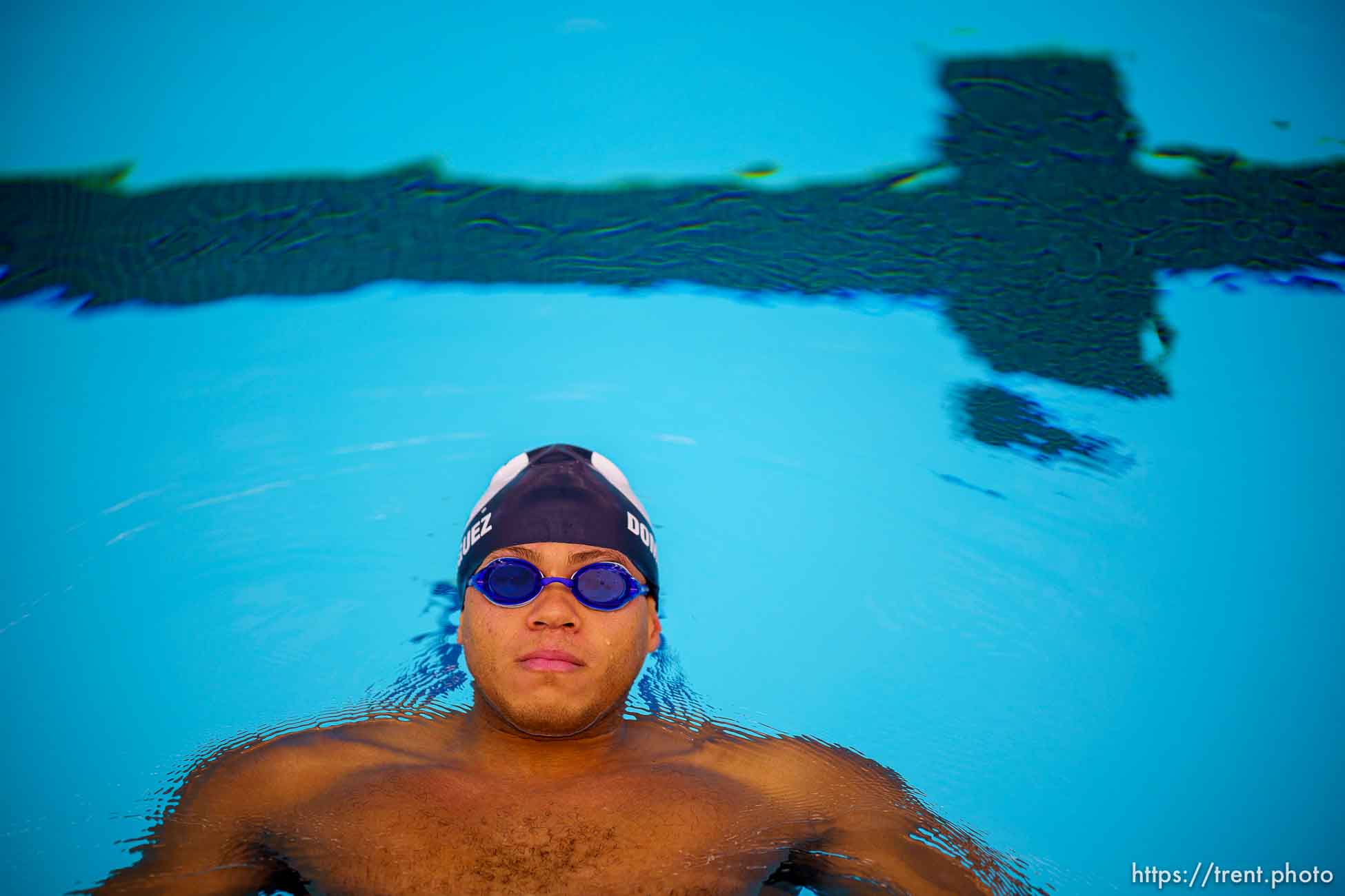 (Trent Nelson  |  The Salt Lake Tribune) BYU swimmer Josue Dominguez will be the only male swimming for the Dominican Republic at the Olympics in Tokyo. Dominguez was photographed at BYU in Provo on Thursday, July 8, 2021.