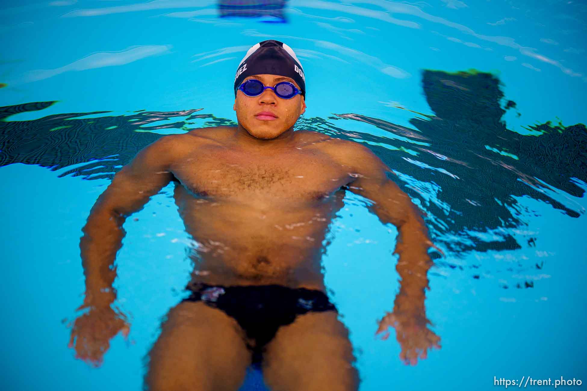 (Trent Nelson  |  The Salt Lake Tribune) BYU swimmer Josue Dominguez will be the only male swimming for the Dominican Republic at the Olympics in Tokyo. Dominguez was photographed at BYU in Provo on Thursday, July 8, 2021.