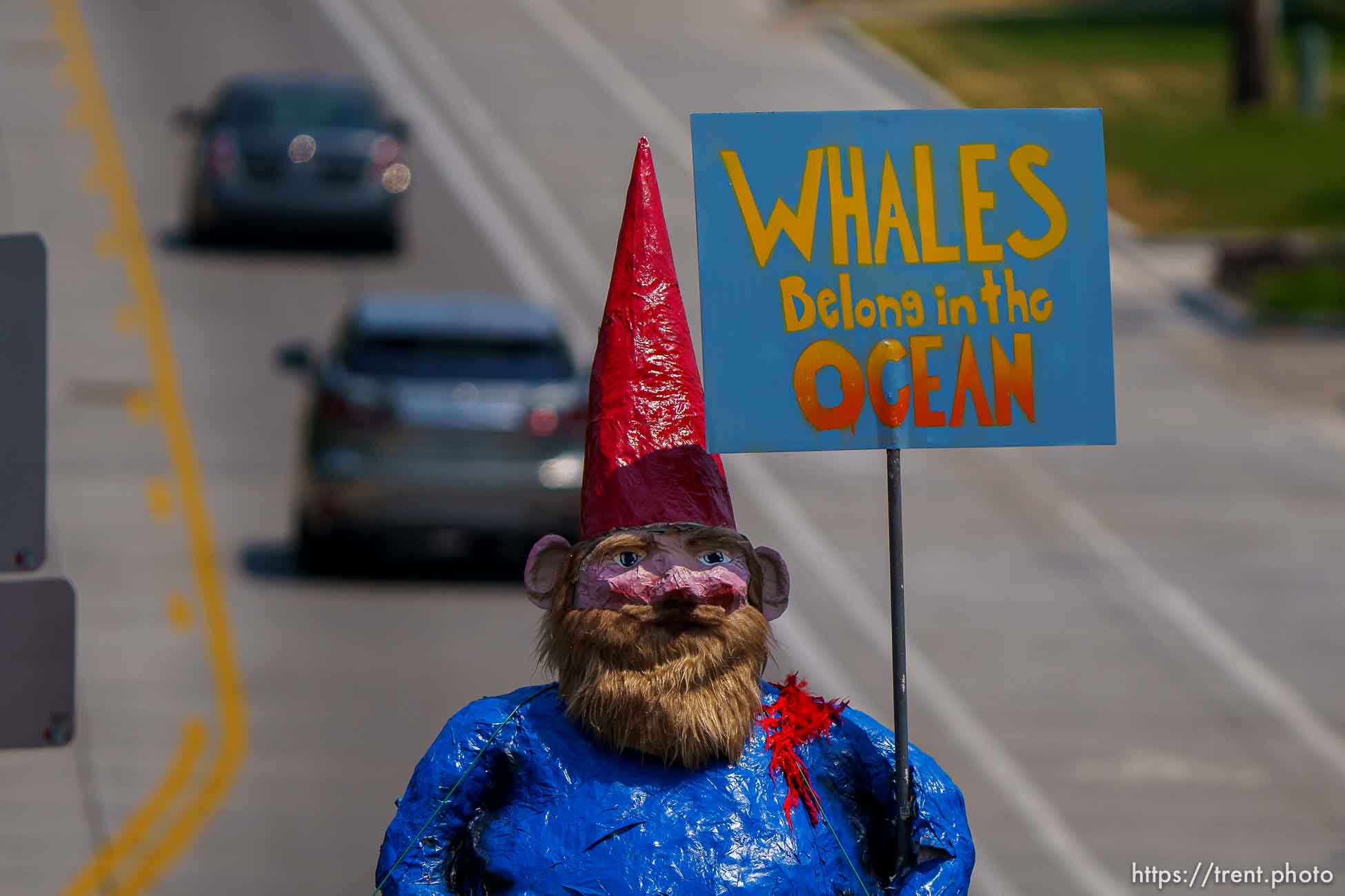 (Trent Nelson  |  The Salt Lake Tribune) The largest gnome in the roundabout at 900 South 1100 East in Salt Lake City on Saturday, July 24, 2021.