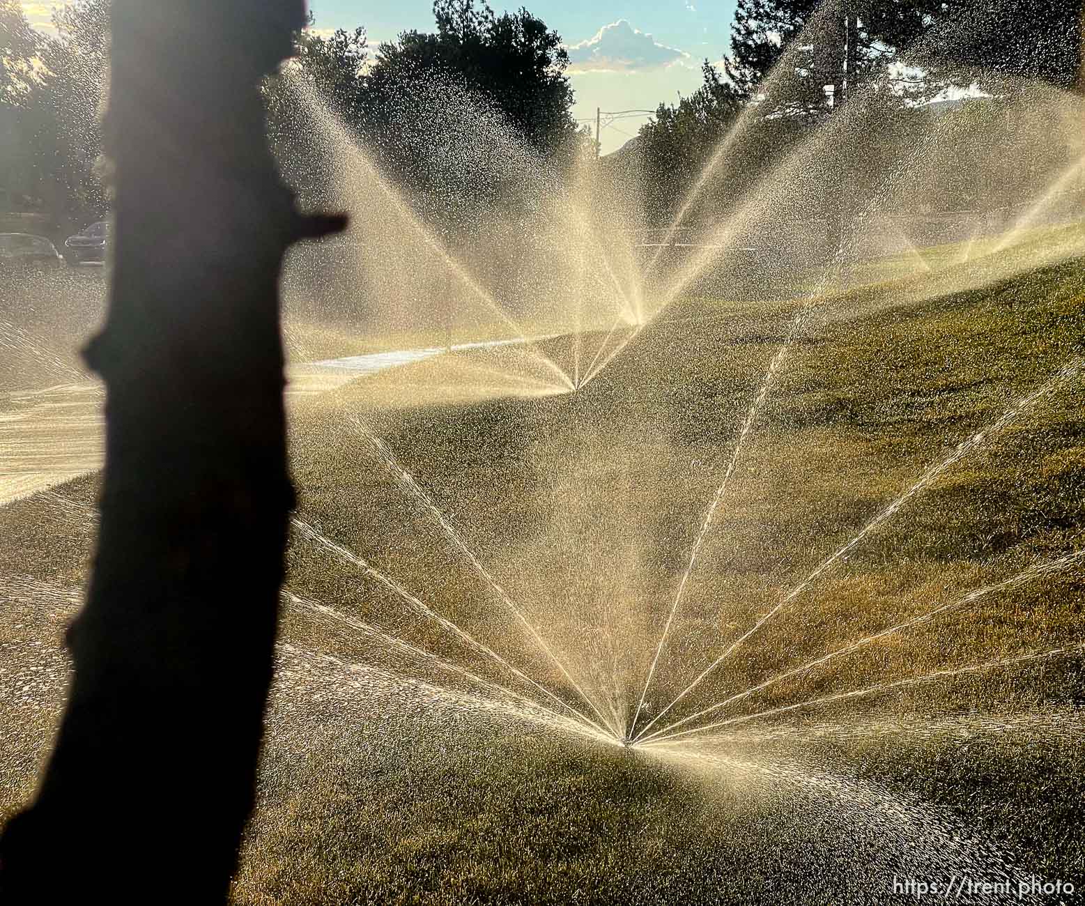 (Trent Nelson  |  The Salt Lake Tribune) Spinning sprinkler in Salt Lake City on Tuesday, June 29, 2021.