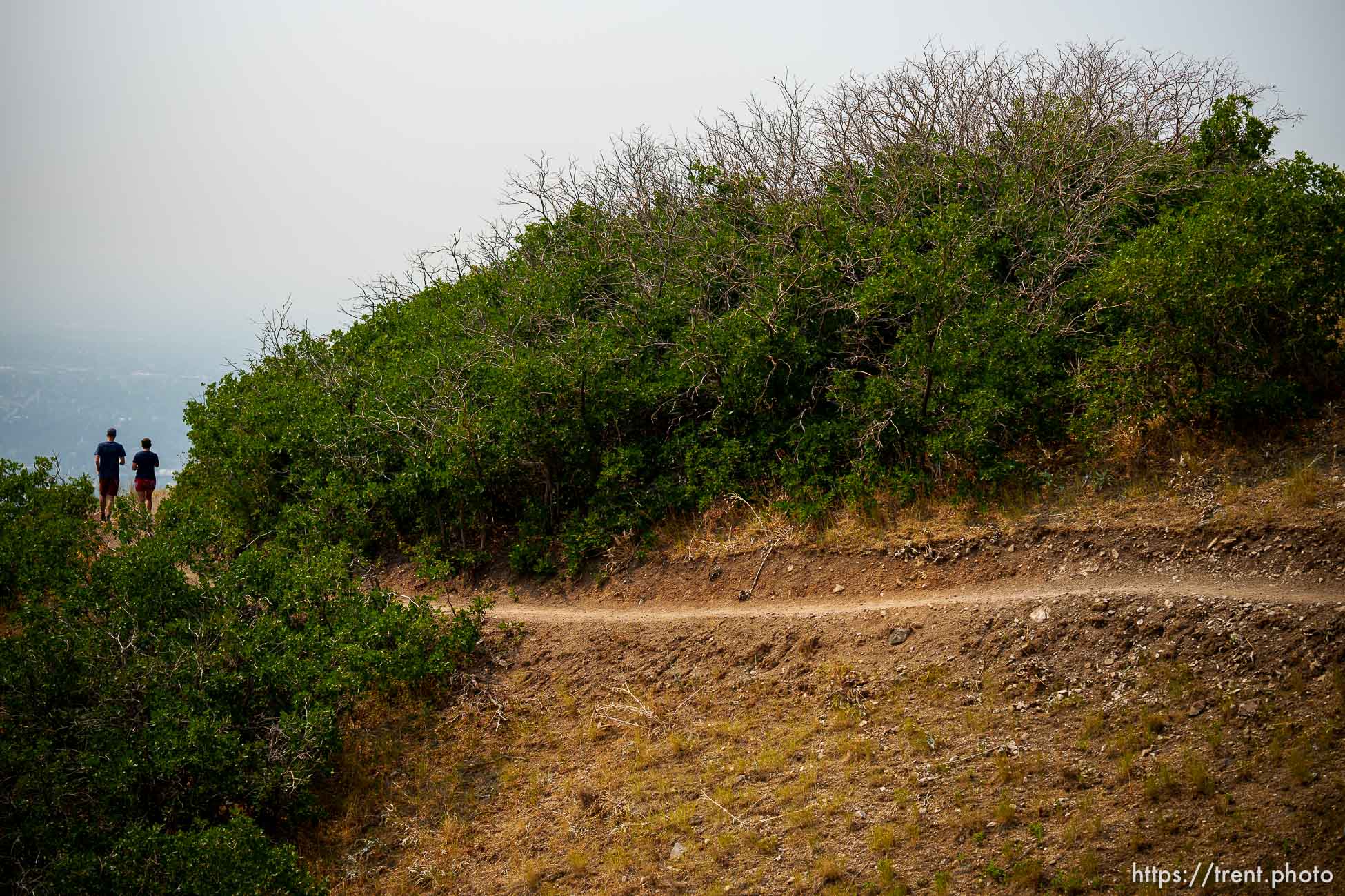 (Trent Nelson  |  The Salt Lake Tribune) Eric Edelman gives an overview to Salt Lake City Council member Amy Fowler of new trails in the Foothills Natural Area on Tuesday, Aug. 10, 2021.