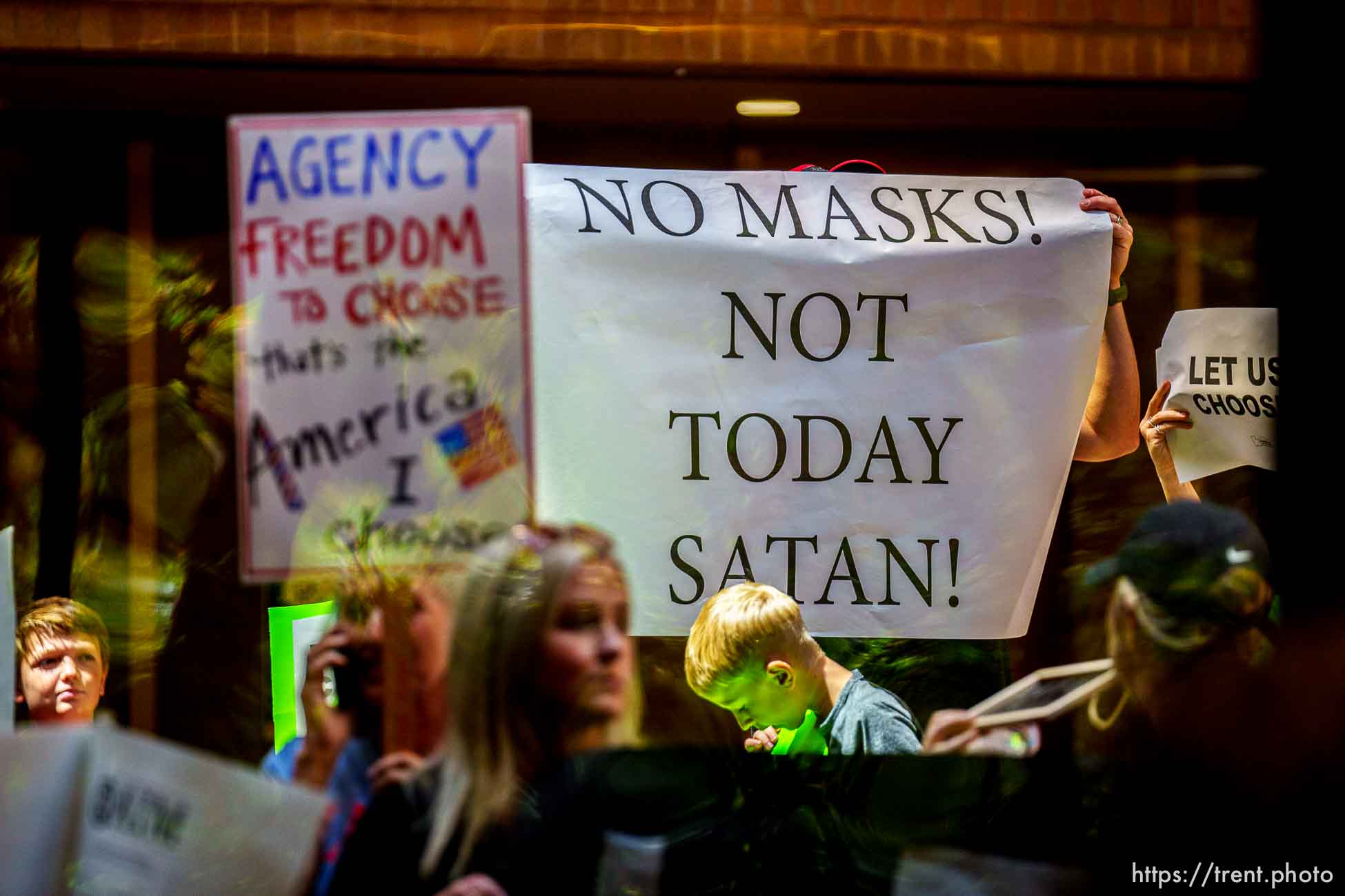 (Trent Nelson  |  The Salt Lake Tribune) People fill the room as the Salt Lake County Council voted down Dr. Angela Dunn's mask ordinance for K-6 students, on Thursday, Aug. 12, 2021.