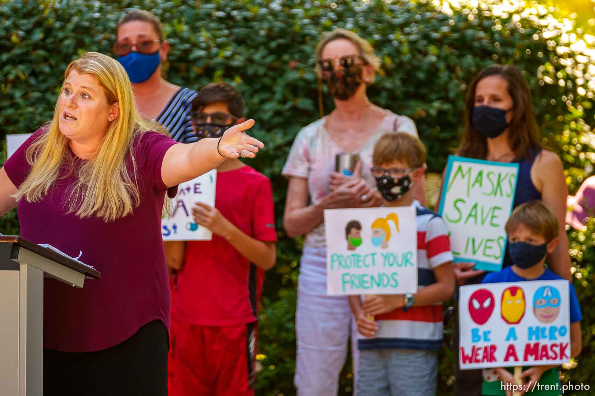 (Trent Nelson  |  The Salt Lake Tribune) Erika Tse, the mother of a child affected by COVID-19, reacts to the county's vote against a mask mandate in schools on Thursday, Aug. 12, 2021.