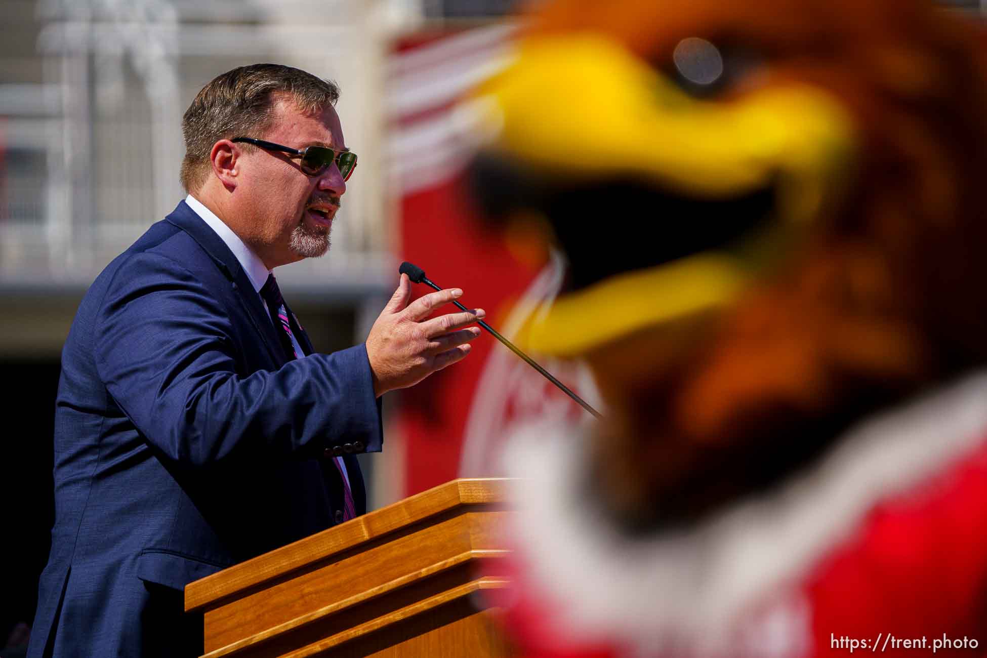 (Trent Nelson  |  The Salt Lake Tribune) 
Christopher Nelson
The Ken Garff Red Zone at Rice-Eccles Stadium will officially be unveiled in a ribbon-cutting ceremony on Thursday, Aug. 12, at 11 a.m. Media are invited to attend this private ceremony and tour the new facility afterwards. 

 on Thursday, Aug. 12, 2021.