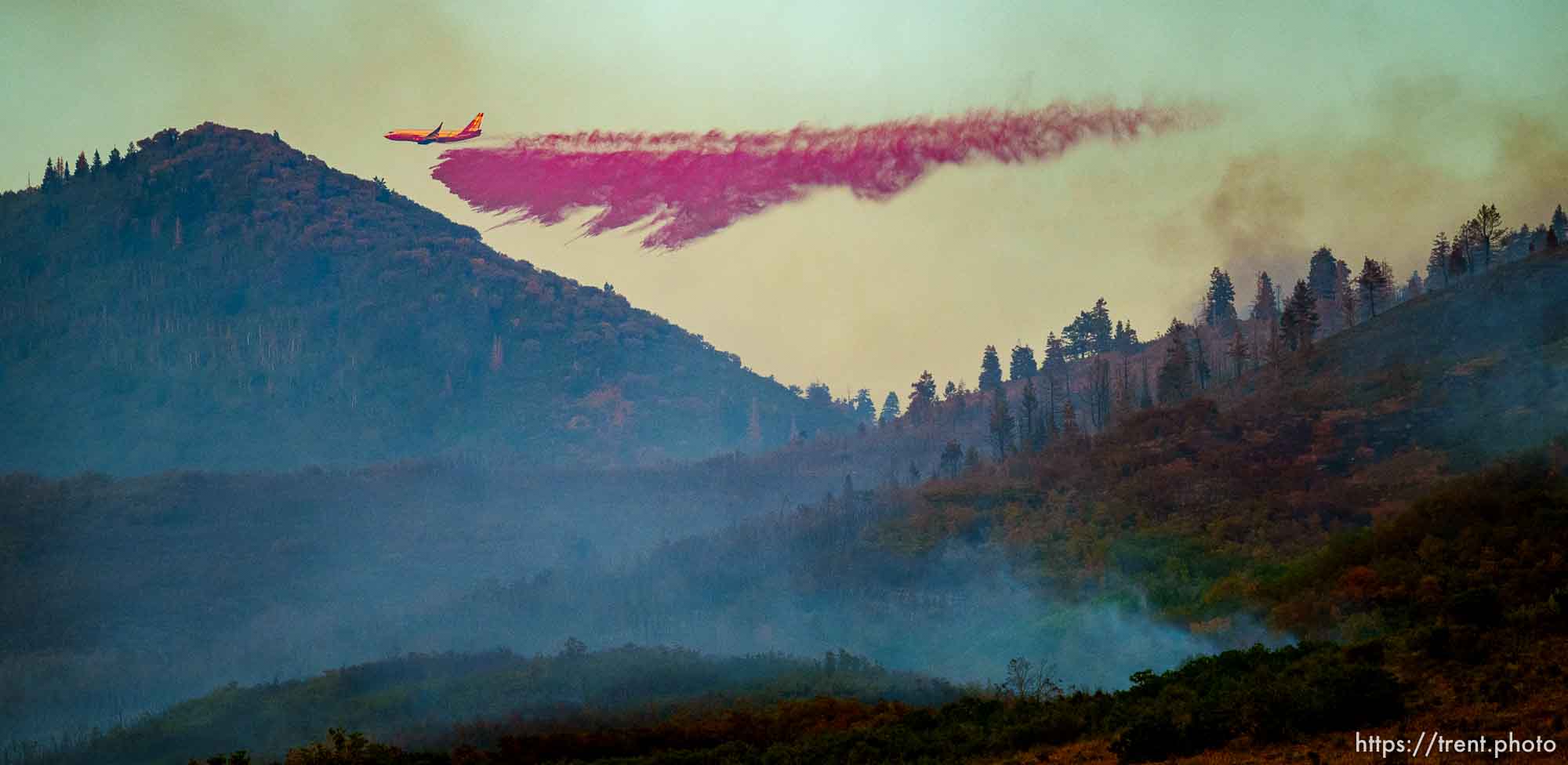 (Trent Nelson  |  The Salt Lake Tribune) The Parleys Canyon Fire burns on Saturday, Aug. 14, 2021.