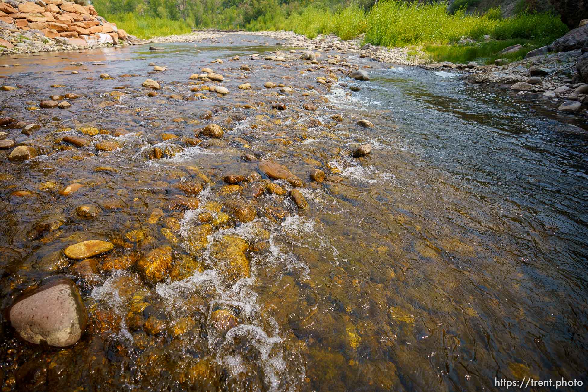 (Trent Nelson  |  The Salt Lake Tribune) A section of the Provo River near Victory Ranch in Woodland Valley on Tuesday, Aug. 17, 2021. 4th District Judge Derek Pullan reversed course from his prior rulings and concluded the public has no right to walk or touch the bottoms of streams crossing private land.