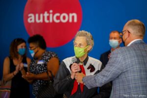 (Trent Nelson  |  The Salt Lake Tribune) Temple Grandin at the opening of auticon in Salt Lake City on Thursday, Aug. 26, 2021.