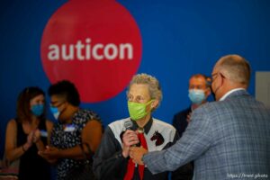 (Trent Nelson  |  The Salt Lake Tribune) Temple Grandin at the opening of auticon in Salt Lake City on Thursday, Aug. 26, 2021.