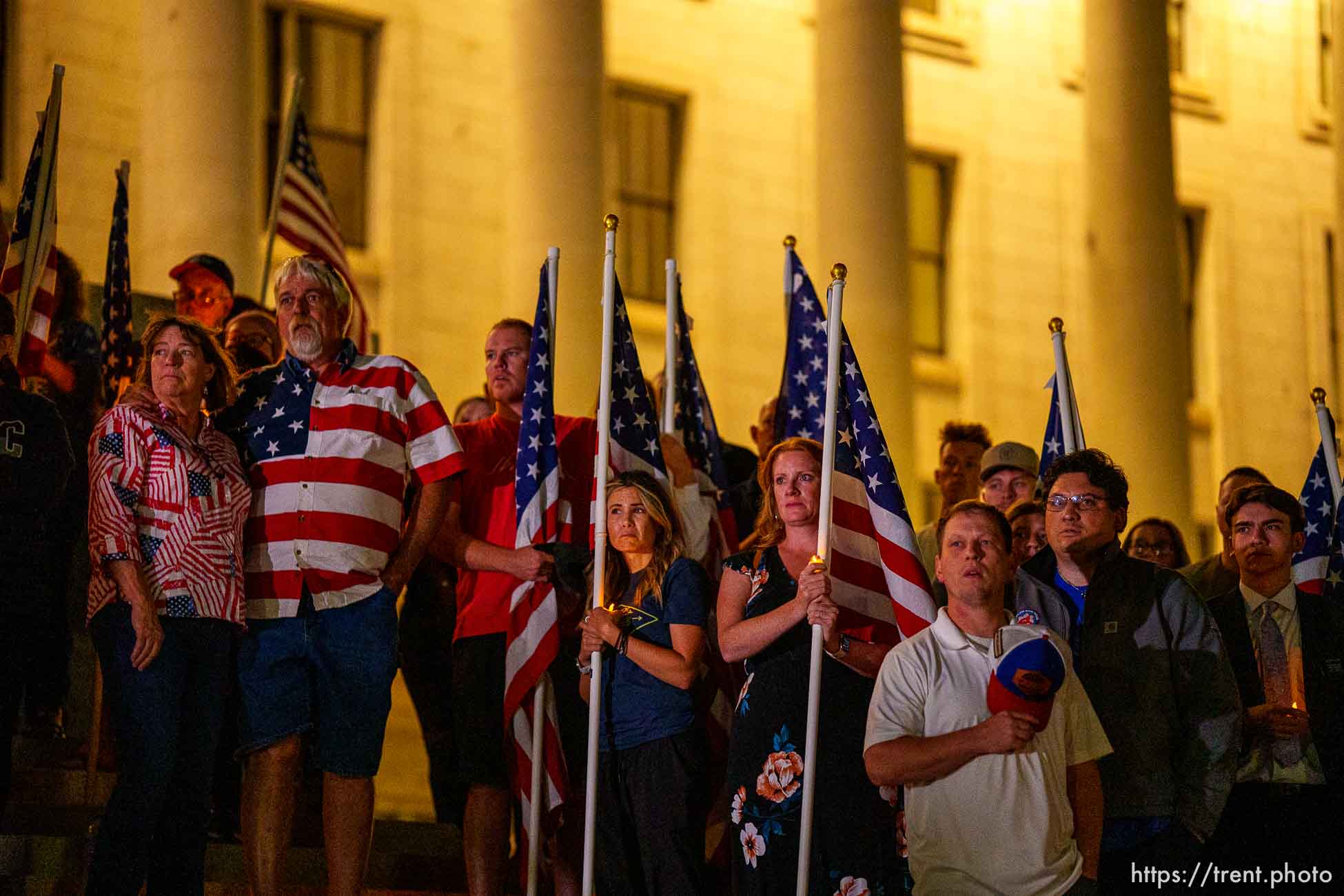 (Trent Nelson  |  The Salt Lake Tribune) 
at a vigil at the State Capitol in Salt Lake City for Staff Sgt. Taylor Hoover on Sunday, Aug. 29, 2021.. Hoover was killed in a suicide bombing in Kabul, Afghanistan.