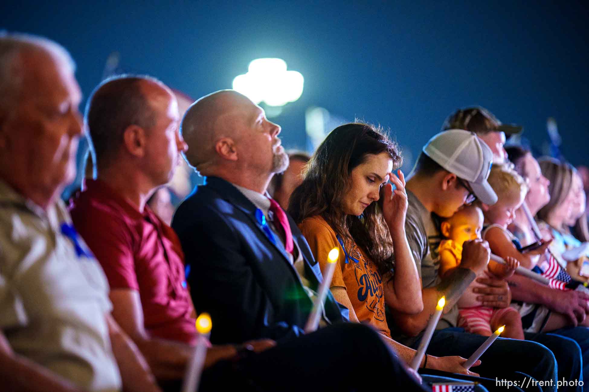 (Trent Nelson  |  The Salt Lake Tribune) Family members at a vigil at the State Capitol in Salt Lake City for Staff Sgt. Taylor Hoover on Sunday, Aug. 29, 2021. Hoover was killed in a suicide bombing in Kabul, Afghanistan.