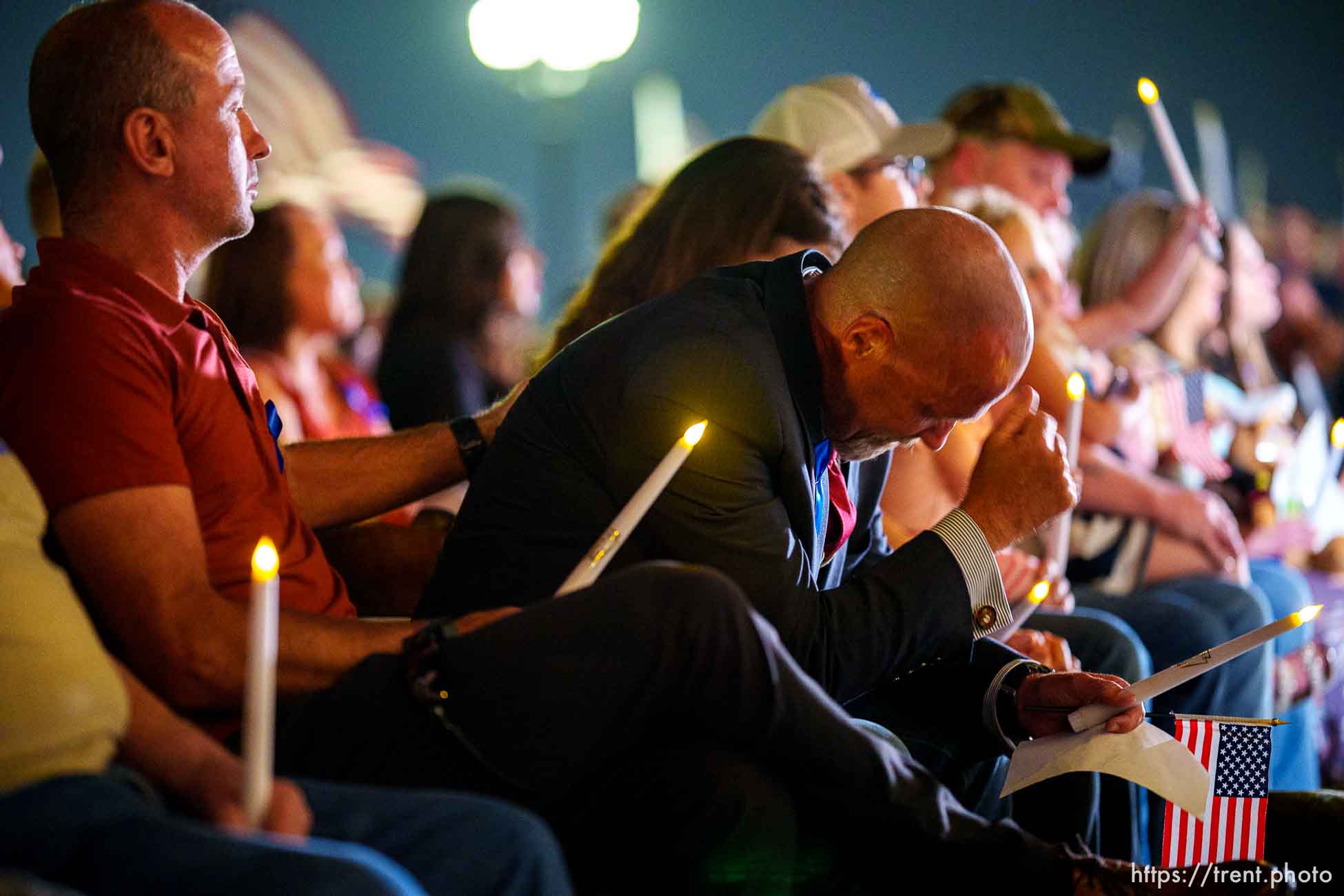 (Trent Nelson  |  The Salt Lake Tribune) Family members at a vigil at the State Capitol in Salt Lake City for Staff Sgt. Taylor Hoover on Sunday, Aug. 29, 2021. Hoover was killed in a suicide bombing in Kabul, Afghanistan.