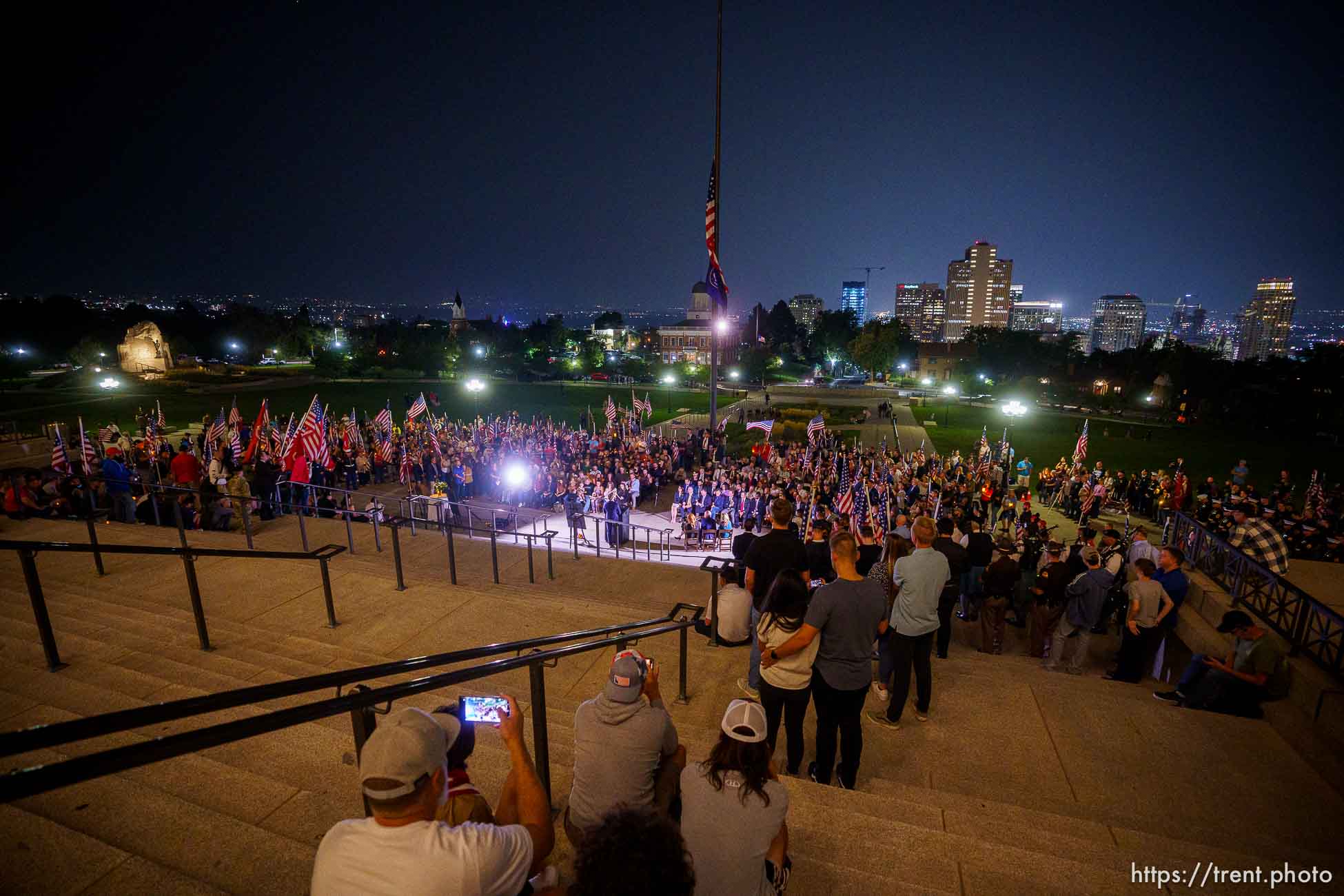 (Trent Nelson  |  The Salt Lake Tribune) 
at a vigil at the State Capitol in Salt Lake City for Staff Sgt. Taylor Hoover on Sunday, Aug. 29, 2021.. Hoover was killed in a suicide bombing in Kabul, Afghanistan.