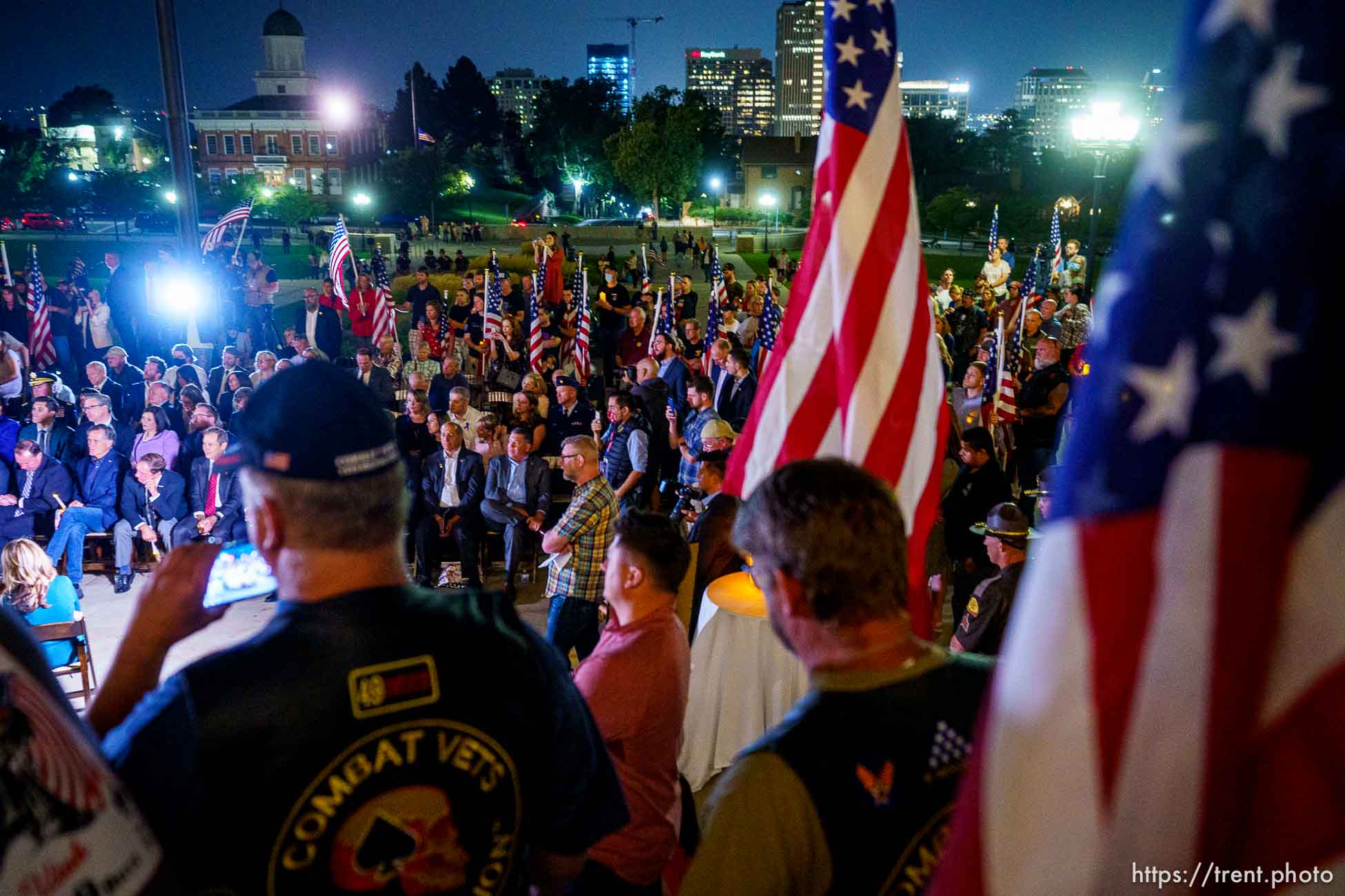 (Trent Nelson  |  The Salt Lake Tribune) 
at a vigil at the State Capitol in Salt Lake City for Staff Sgt. Taylor Hoover on Sunday, Aug. 29, 2021.. Hoover was killed in a suicide bombing in Kabul, Afghanistan.