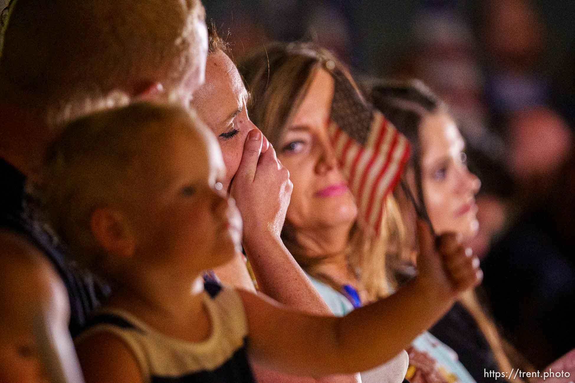 (Trent Nelson  |  The Salt Lake Tribune) Family members at a vigil at the State Capitol in Salt Lake City for Staff Sgt. Taylor Hoover on Sunday, Aug. 29, 2021. Hoover was killed in a suicide bombing in Kabul, Afghanistan.