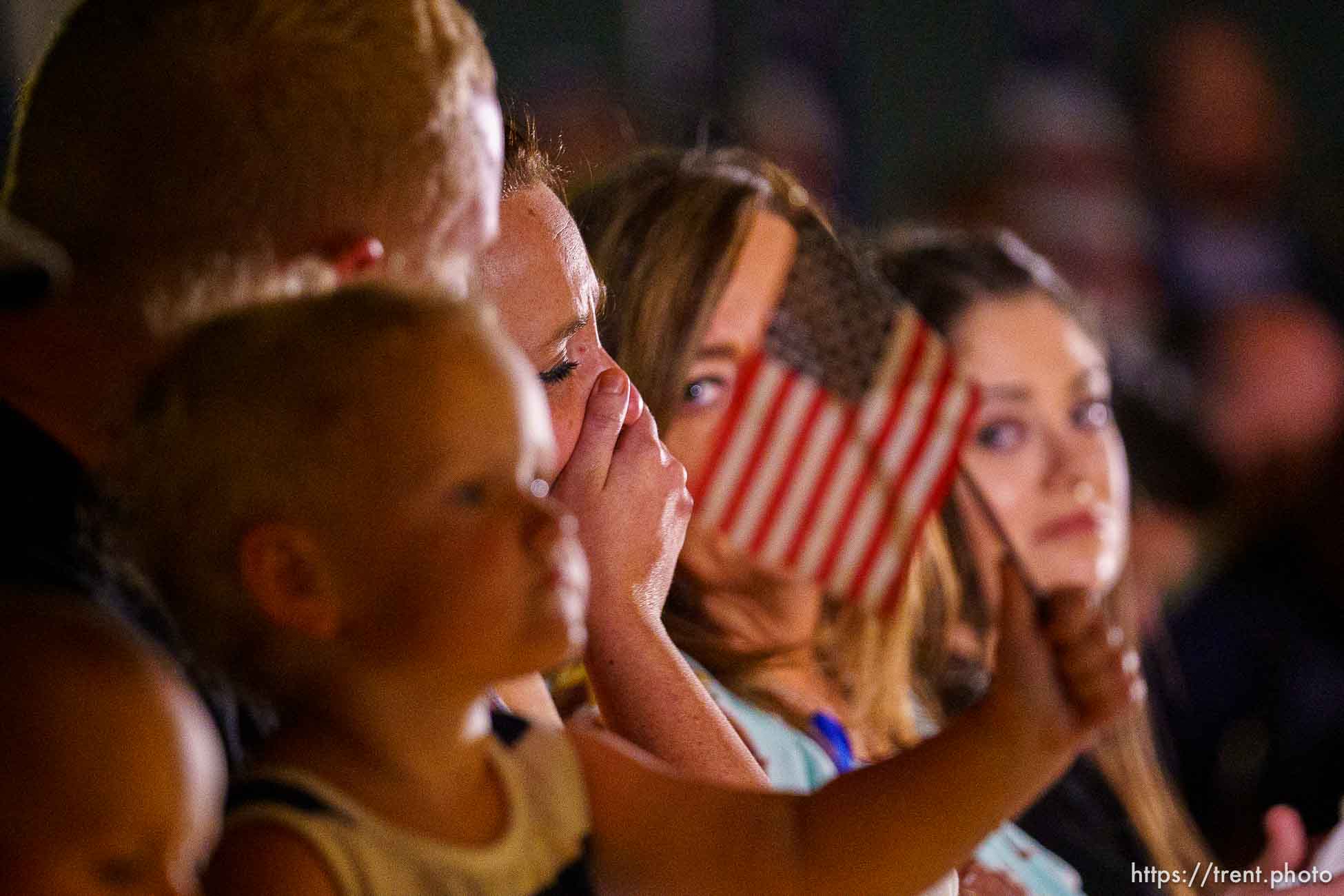 (Trent Nelson  |  The Salt Lake Tribune) Family members at a vigil at the State Capitol in Salt Lake City for Staff Sgt. Taylor Hoover on Sunday, Aug. 29, 2021. Hoover was killed in a suicide bombing in Kabul, Afghanistan.