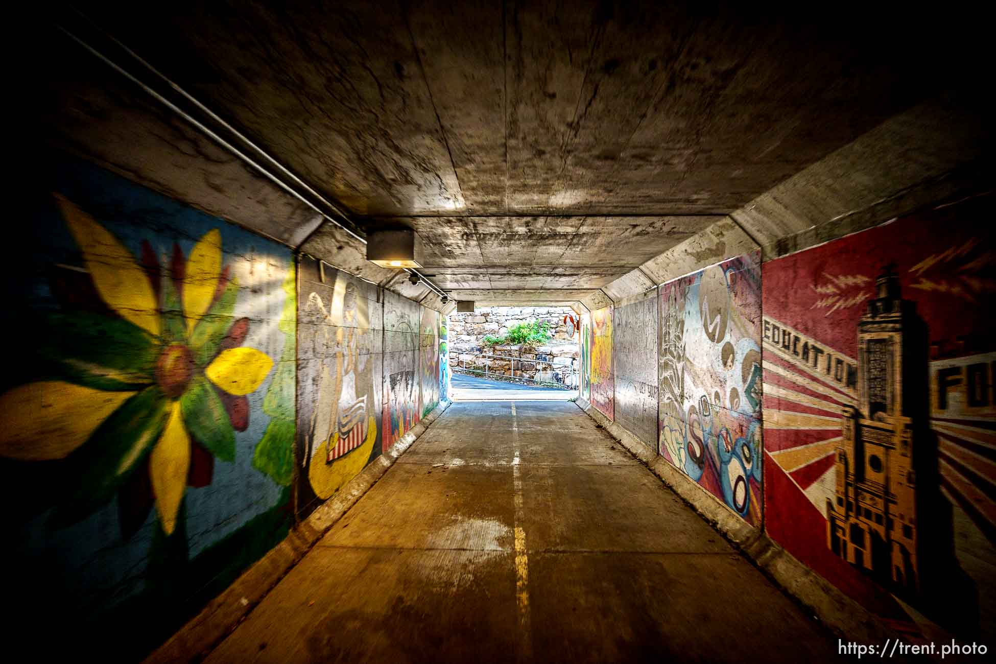 (Trent Nelson  |  The Salt Lake Tribune) Murals in tunnels along the Rail Trail in Park City on Wednesday, Sept. 1, 2021.