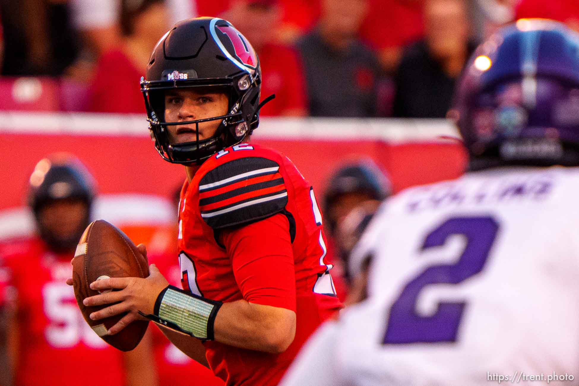 (Trent Nelson  |  The Salt Lake Tribune) Utah Utes quarterback Charlie Brewer (12) as the Utah Utes host the Weber State Wildcats in Salt Lake City on Thursday, Sept. 2, 2021.