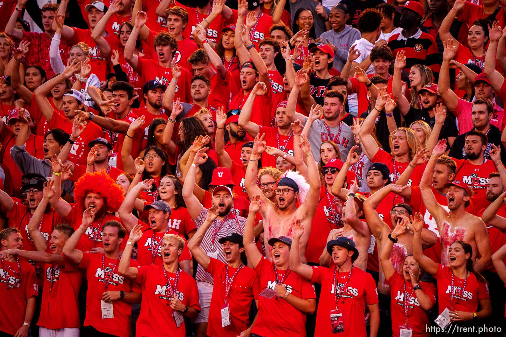 (Trent Nelson  |  The Salt Lake Tribune) Utah fans in the MUSS as the Utah Utes host the Weber State Wildcats in Salt Lake City on Thursday, Sept. 2, 2021.