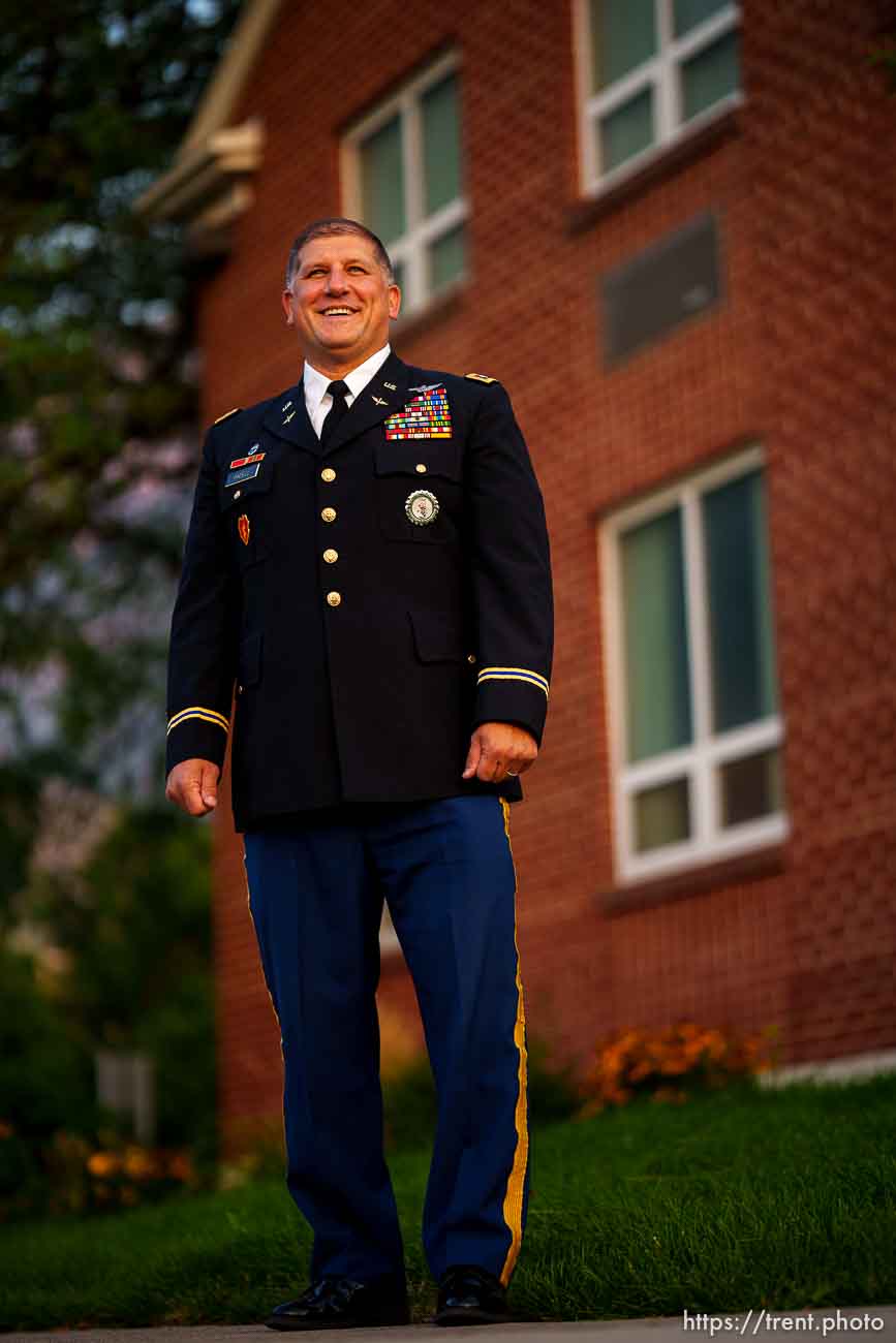 (Trent Nelson  |  The Salt Lake Tribune) Lt. Col. Matthew Badell, newly retired from the Utah National Guard, in Provo on Tuesday, Sept. 7, 2021.