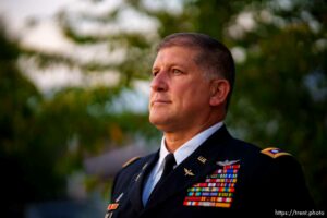 (Trent Nelson  |  The Salt Lake Tribune) Lt. Col. Matthew Badell, newly retired from the Utah National Guard, in Provo on Tuesday, Sept. 7, 2021.