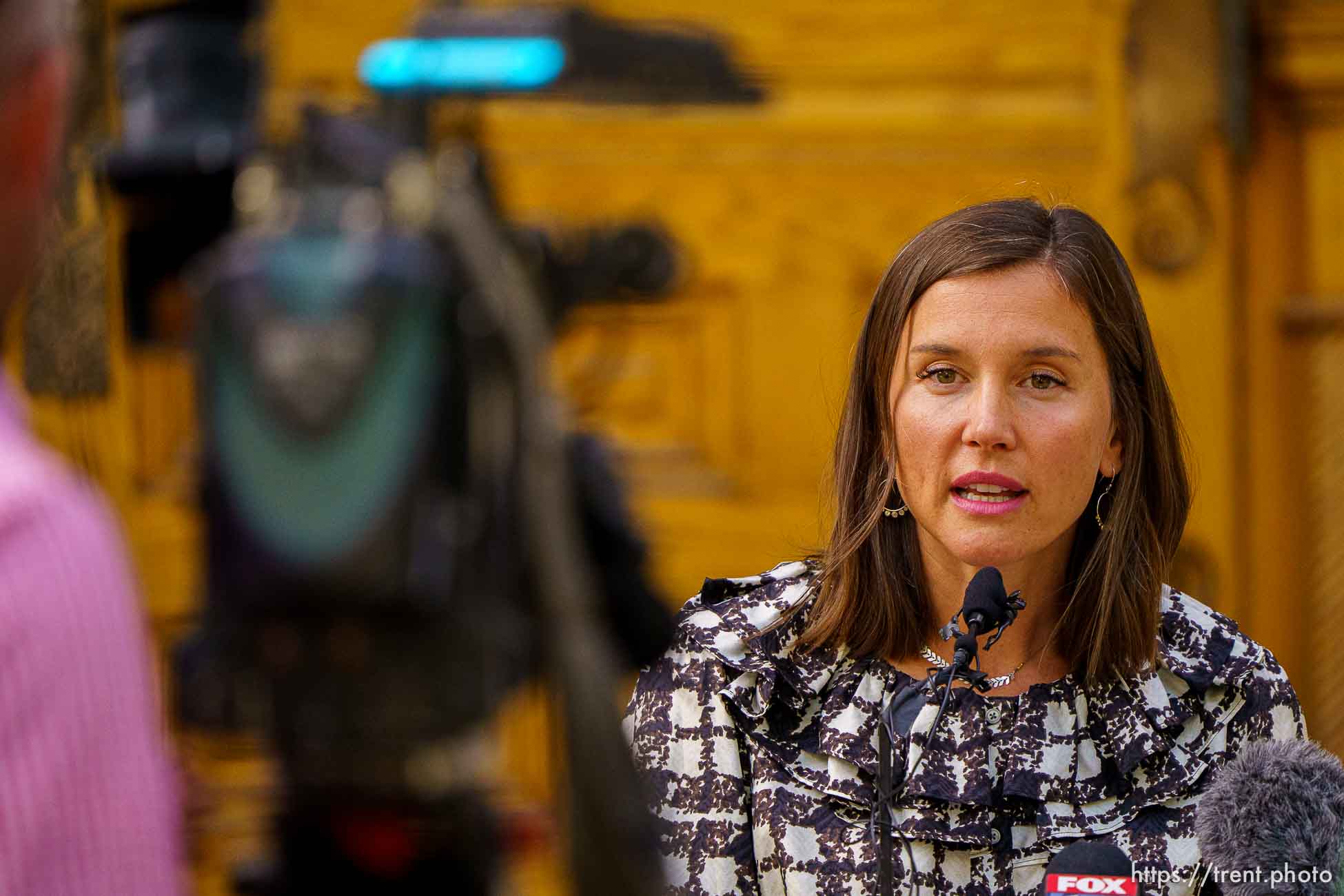 (Trent Nelson  |  The Salt Lake Tribune) Salt Lake City Mayor Erin Mendenhall speaks at a news conference regarding masks in schools in Salt Lake City on Monday, Sept. 13, 2021.