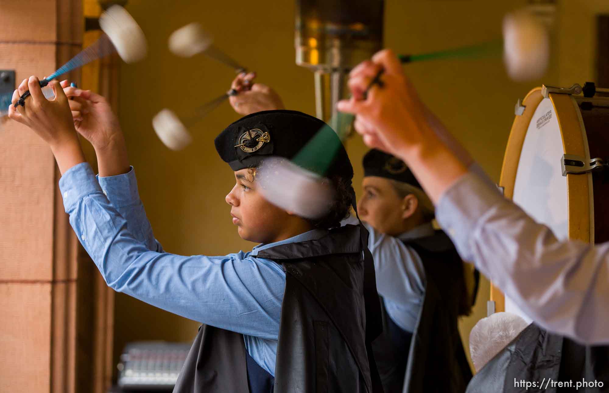 (Trent Nelson  |  The Salt Lake Tribune) The Salt Lake Scots Pipe Band performs at the First Presbyterian Church's annual Scottish Festival in Salt Lake City on Saturday, Oct. 23, 2021.