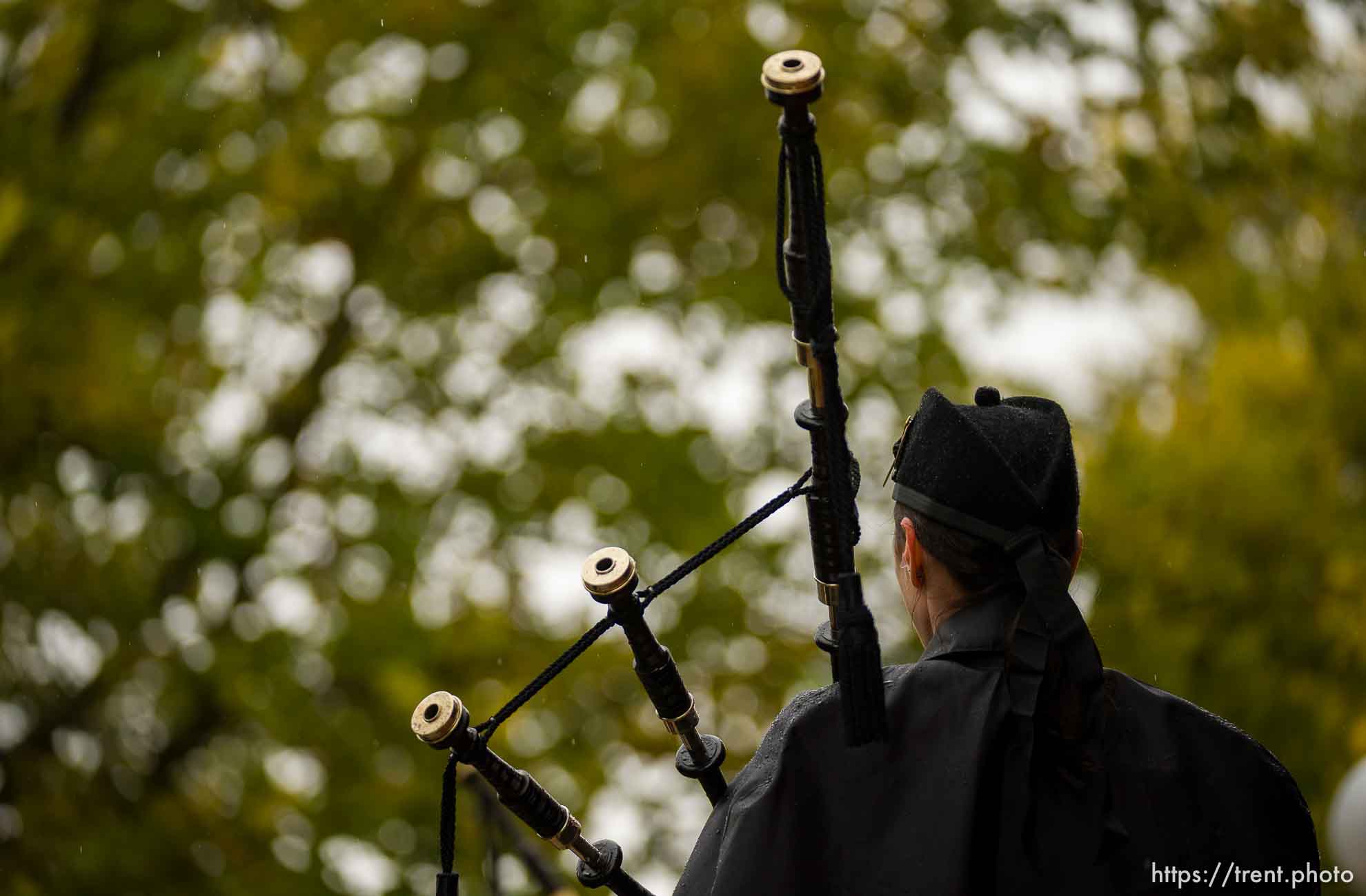 (Trent Nelson  |  The Salt Lake Tribune) The Salt Lake Scots Pipe Band performs at the First Presbyterian Church's annual Scottish Festival in Salt Lake City on Saturday, Oct. 23, 2021.