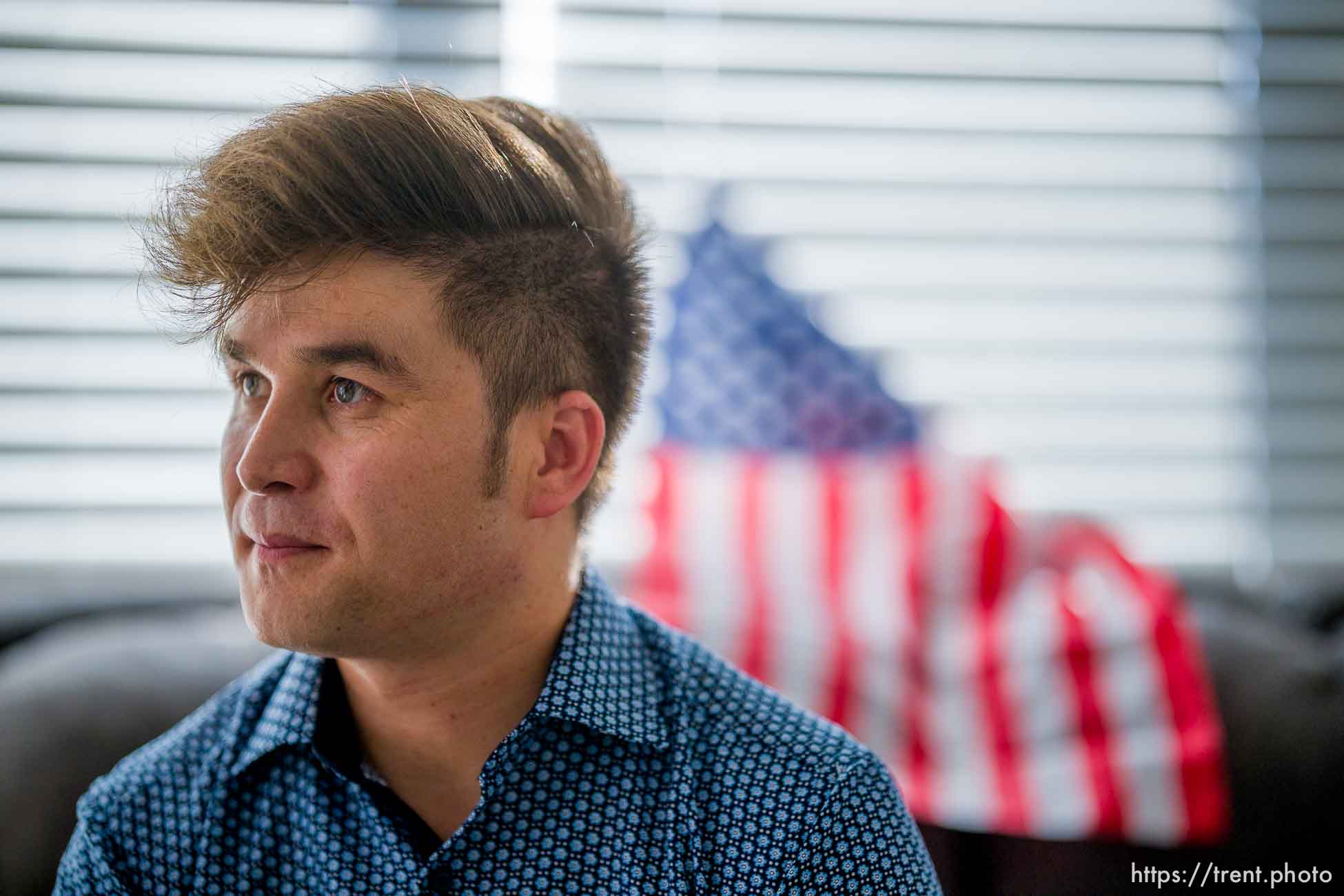 (Trent Nelson  |  The Salt Lake Tribune) Azim Kakaie, who recently came with his family from Afghanistan, in his North Salt Lake home on Friday, Nov. 5, 2021.