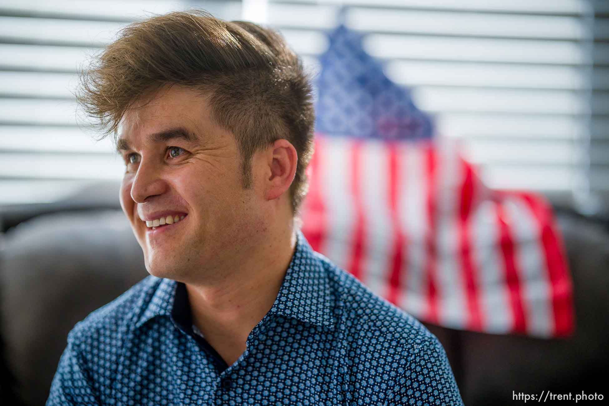 (Trent Nelson  |  The Salt Lake Tribune) Azim Kakaie, who recently came with his family from Afghanistan, in his North Salt Lake home on Friday, Nov. 5, 2021.