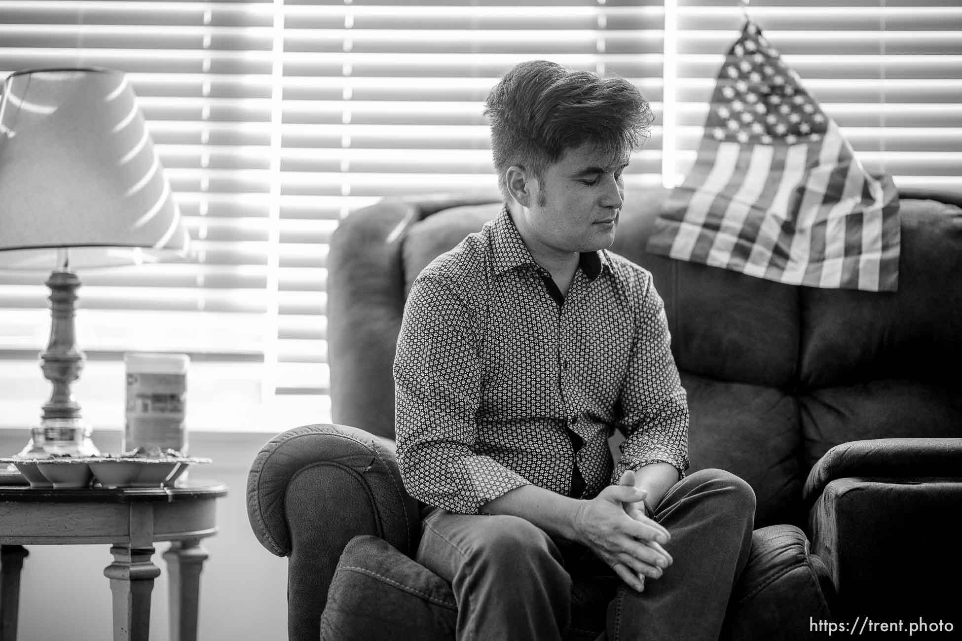 (Trent Nelson  |  The Salt Lake Tribune) Azim Kakaie, who recently came with his family from Afghanistan, in his North Salt Lake home on Friday, Nov. 5, 2021.