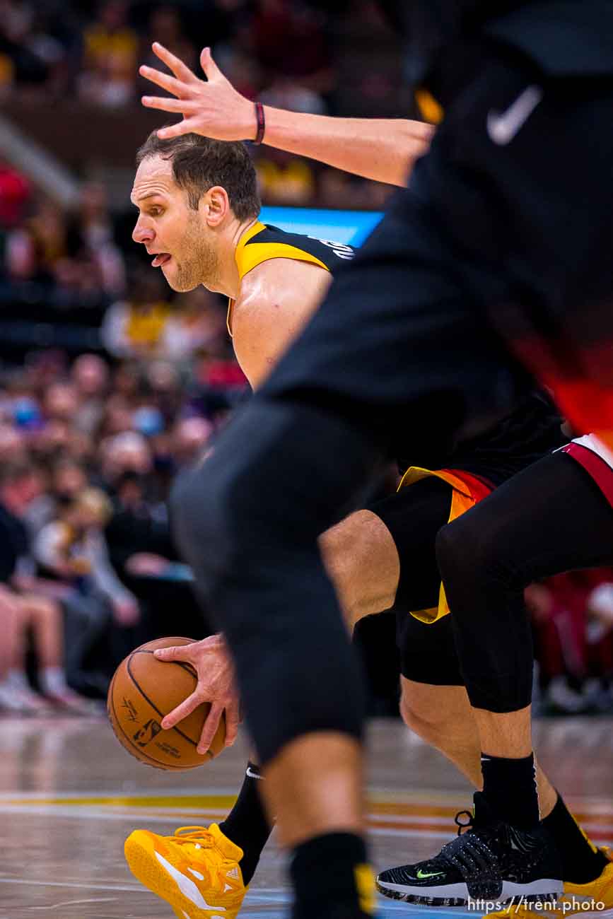 (Trent Nelson  |  The Salt Lake Tribune) Utah Jazz forward Bojan Bogdanovic (44) as the Utah Jazz host the Miami Heat, NBA basketball in Salt Lake City on Saturday, Nov. 13, 2021.