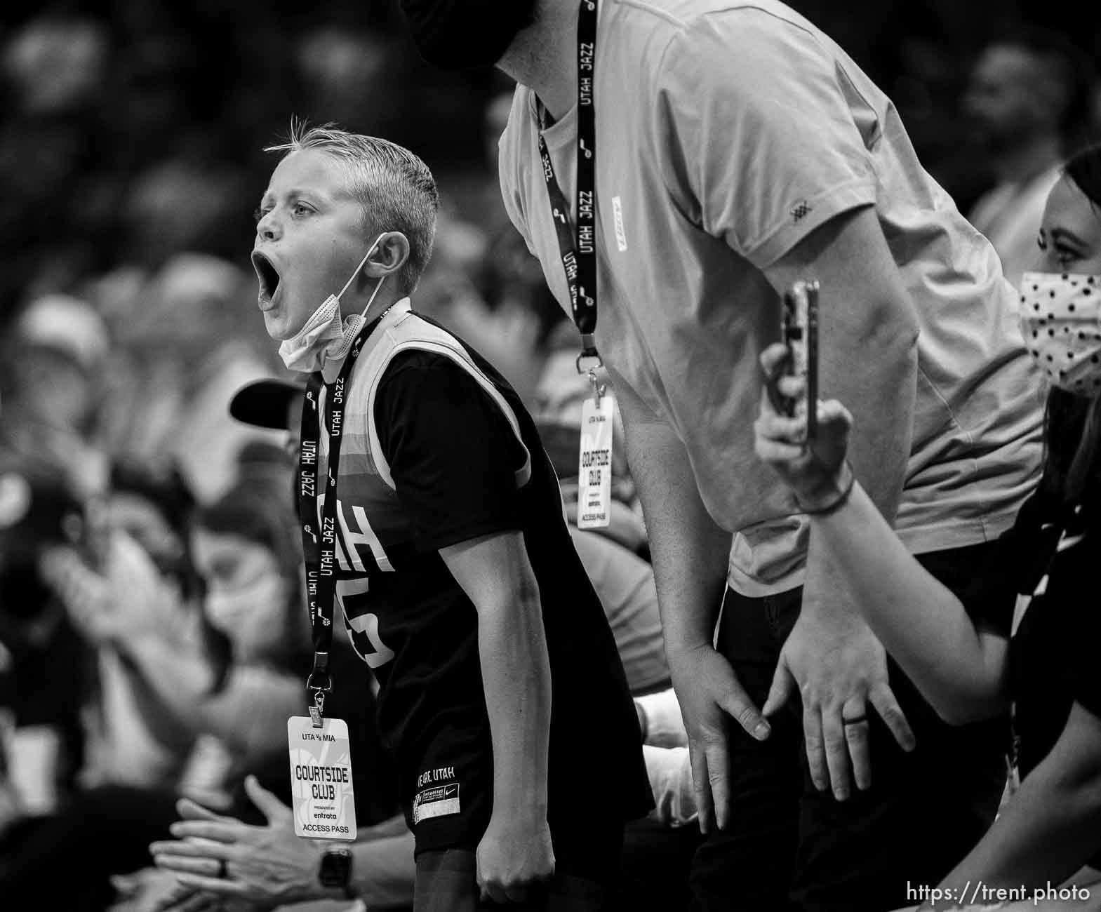 (Trent Nelson  |  The Salt Lake Tribune) Fans as the Utah Jazz host the Miami Heat, NBA basketball in Salt Lake City on Saturday, Nov. 13, 2021.