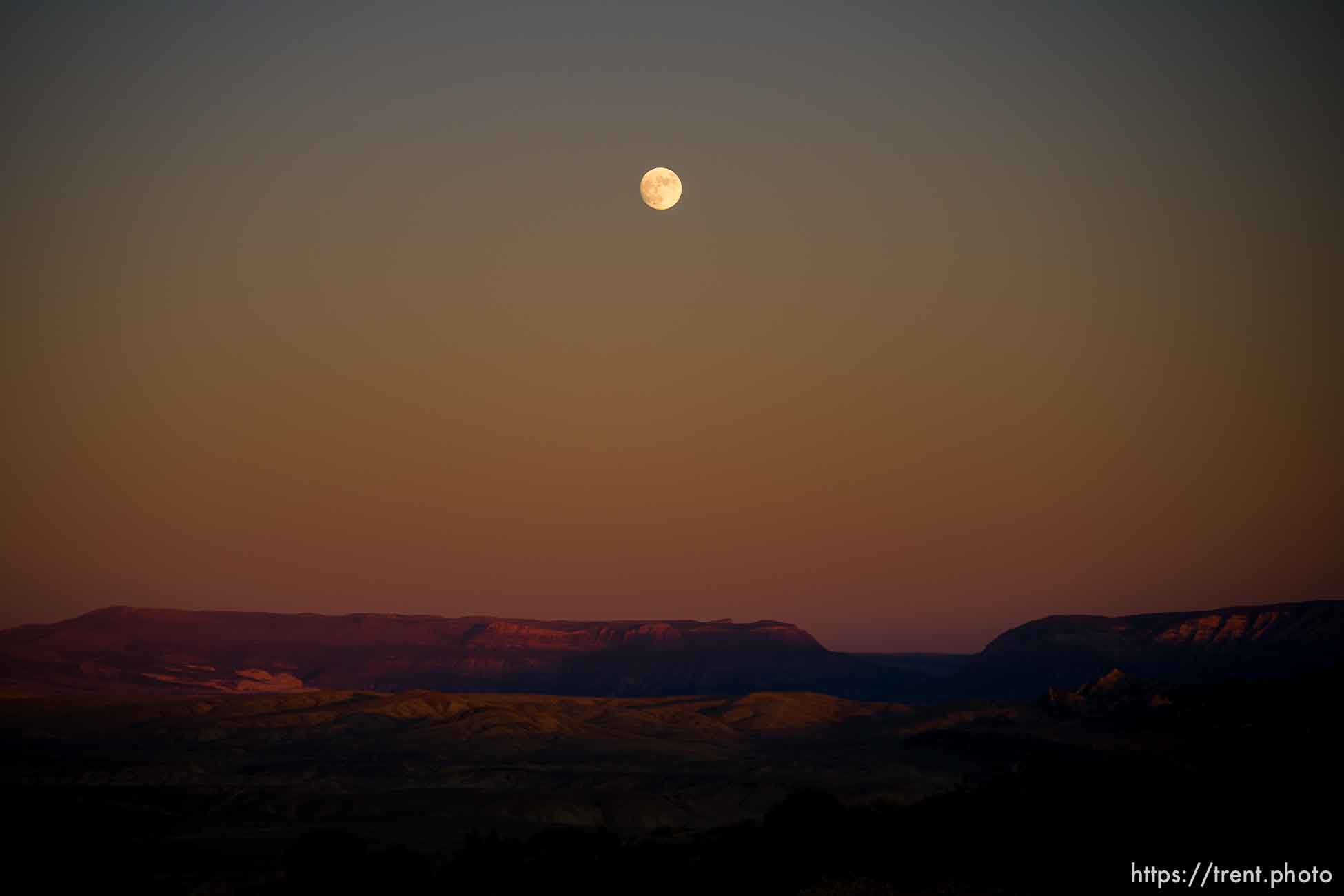 moonrise outside of Vernal on Wednesday, Nov. 17, 2021.