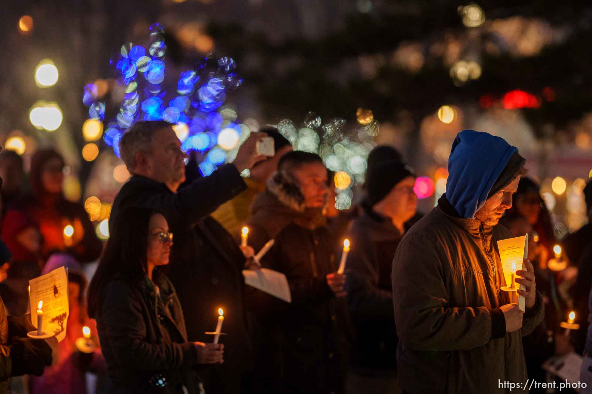 (Trent Nelson  |  The Salt Lake Tribune) A vigil for 117 people who died in Salt Lake City while experiencing homelessness in the last year, on Tuesday, Dec. 21, 2021.