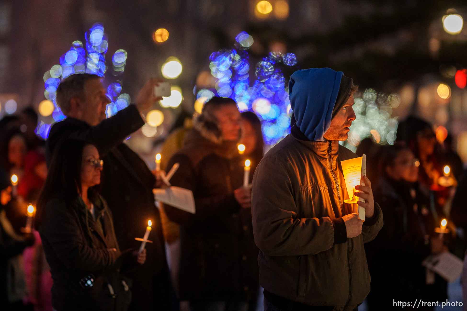 (Trent Nelson  |  The Salt Lake Tribune) A vigil for 117 people who died in Salt Lake City while experiencing homelessness in the last year, on Tuesday, Dec. 21, 2021.