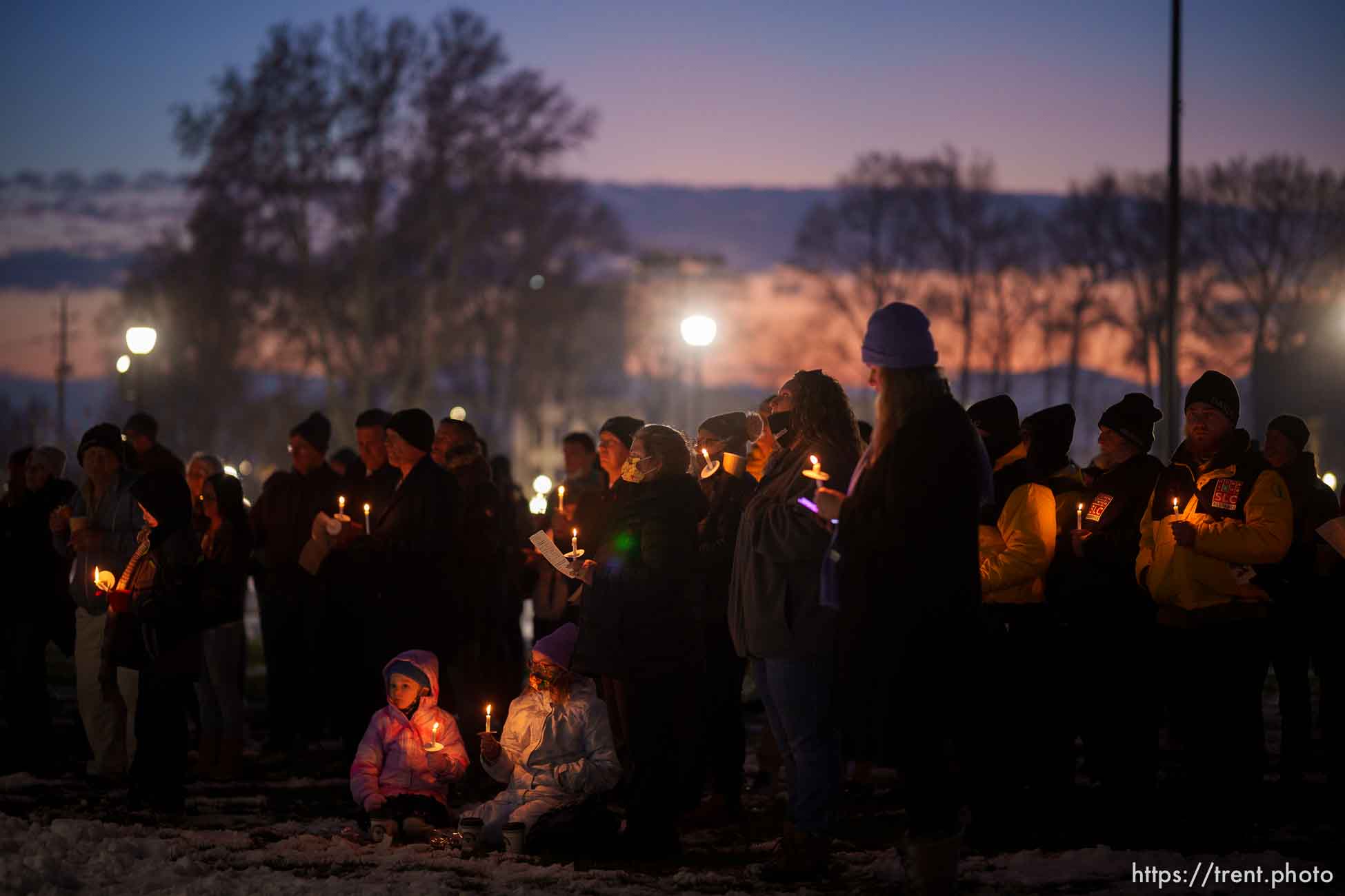 (Trent Nelson  |  The Salt Lake Tribune) A vigil for 117 people who died in Salt Lake City while experiencing homelessness in the last year, on Tuesday, Dec. 21, 2021.