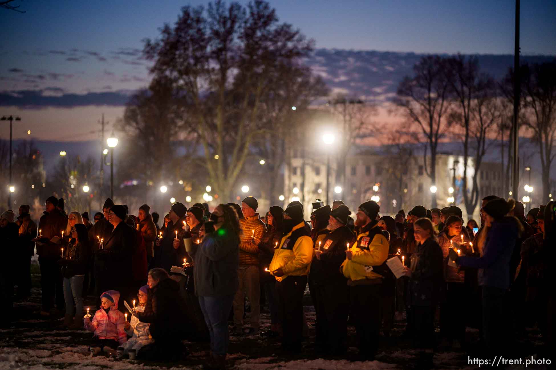 (Trent Nelson  |  The Salt Lake Tribune) A vigil for 117 people who died in Salt Lake City while experiencing homelessness in the last year, on Tuesday, Dec. 21, 2021.