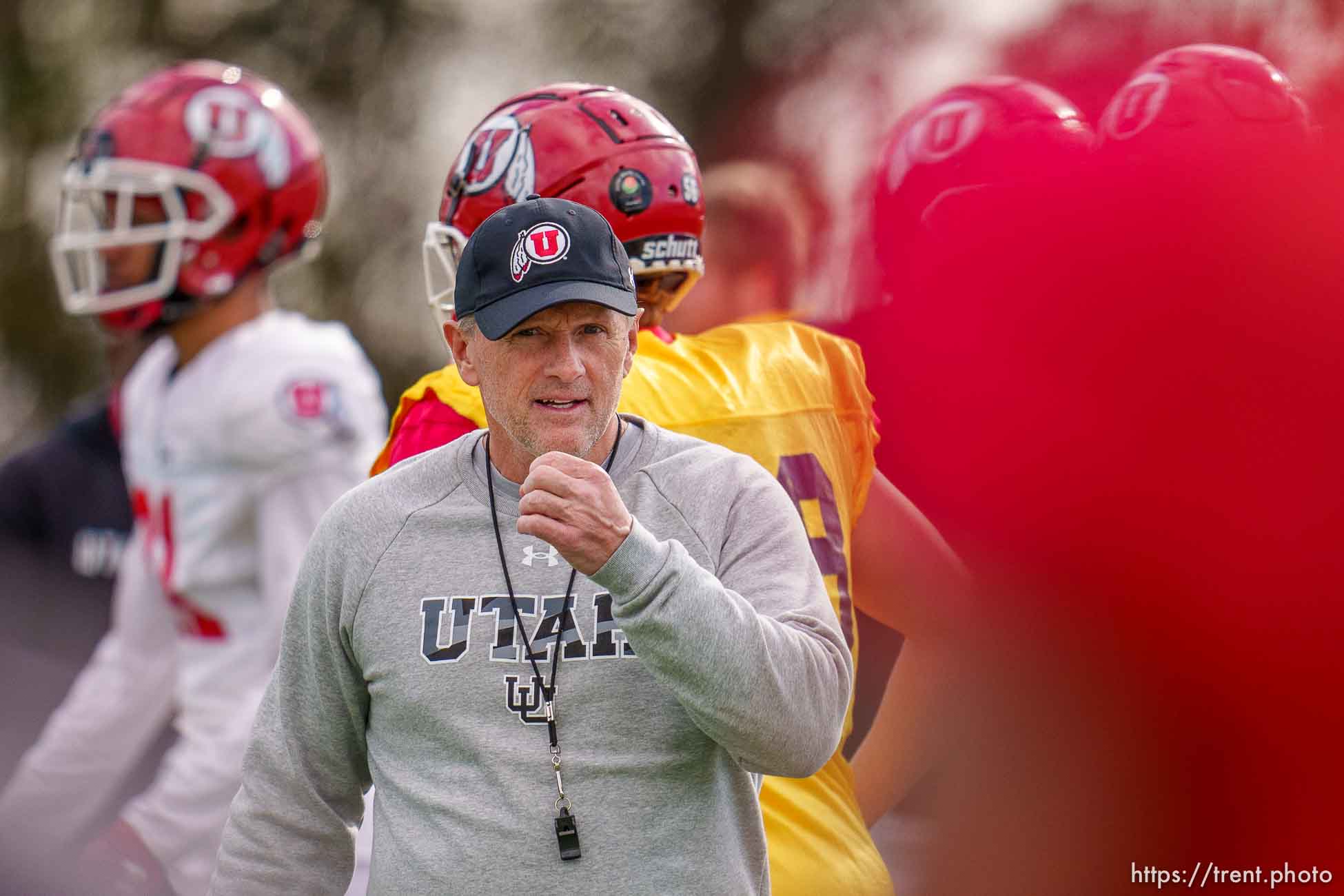 (Trent Nelson  |  The Salt Lake Tribune) Utah football coach Kyle Whittingham as the University of Utah football team practices for the Rose Bowl at Dignity Health Sports Park in Carson, Calif., on Tuesday, Dec. 28, 2021.