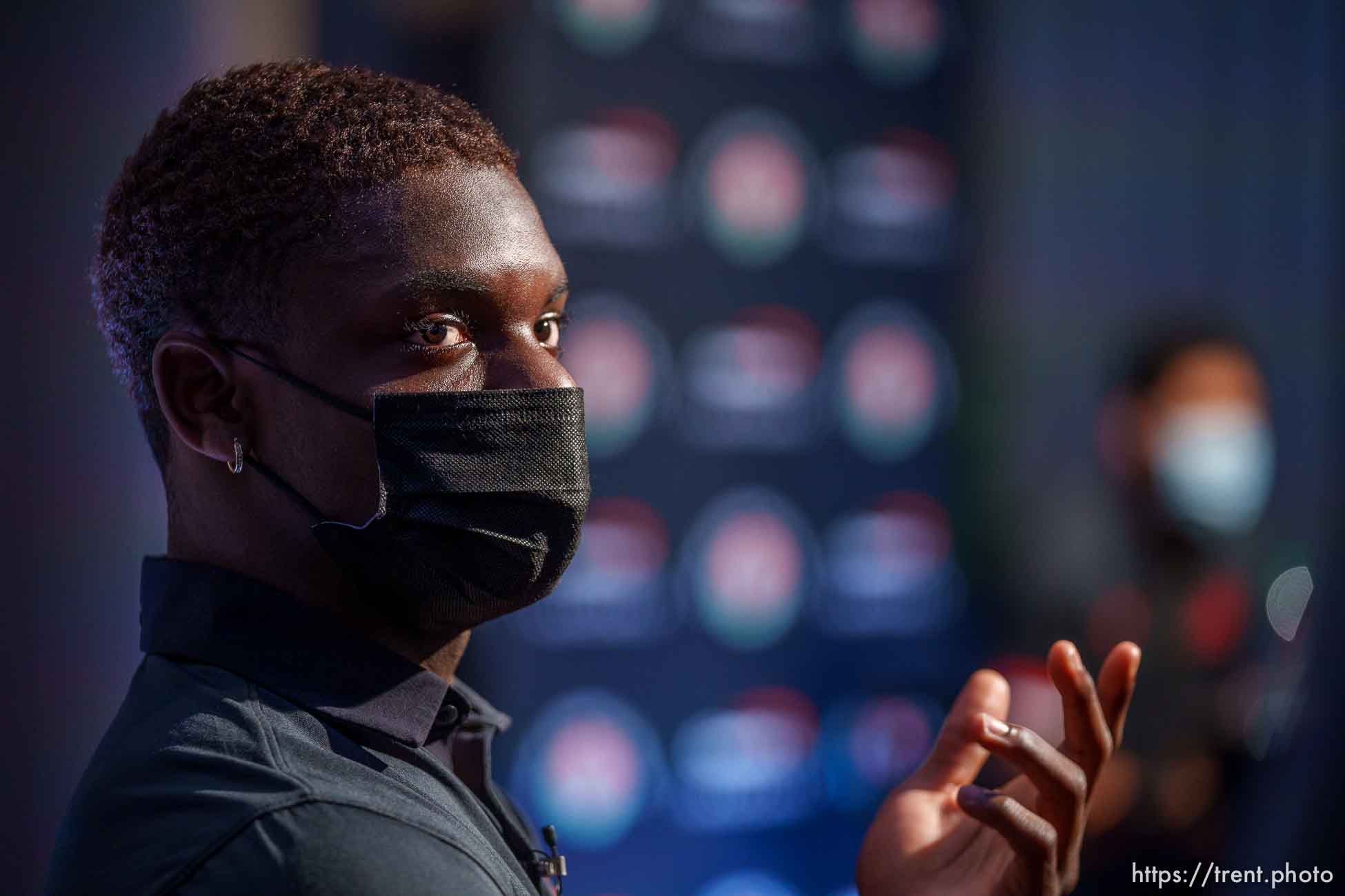 (Trent Nelson  |  The Salt Lake Tribune) Utah football defensive back Clark Phillips III at a Rose Bowl media session in Los Angeles, Calif., on Wednesday, Dec. 29, 2021.