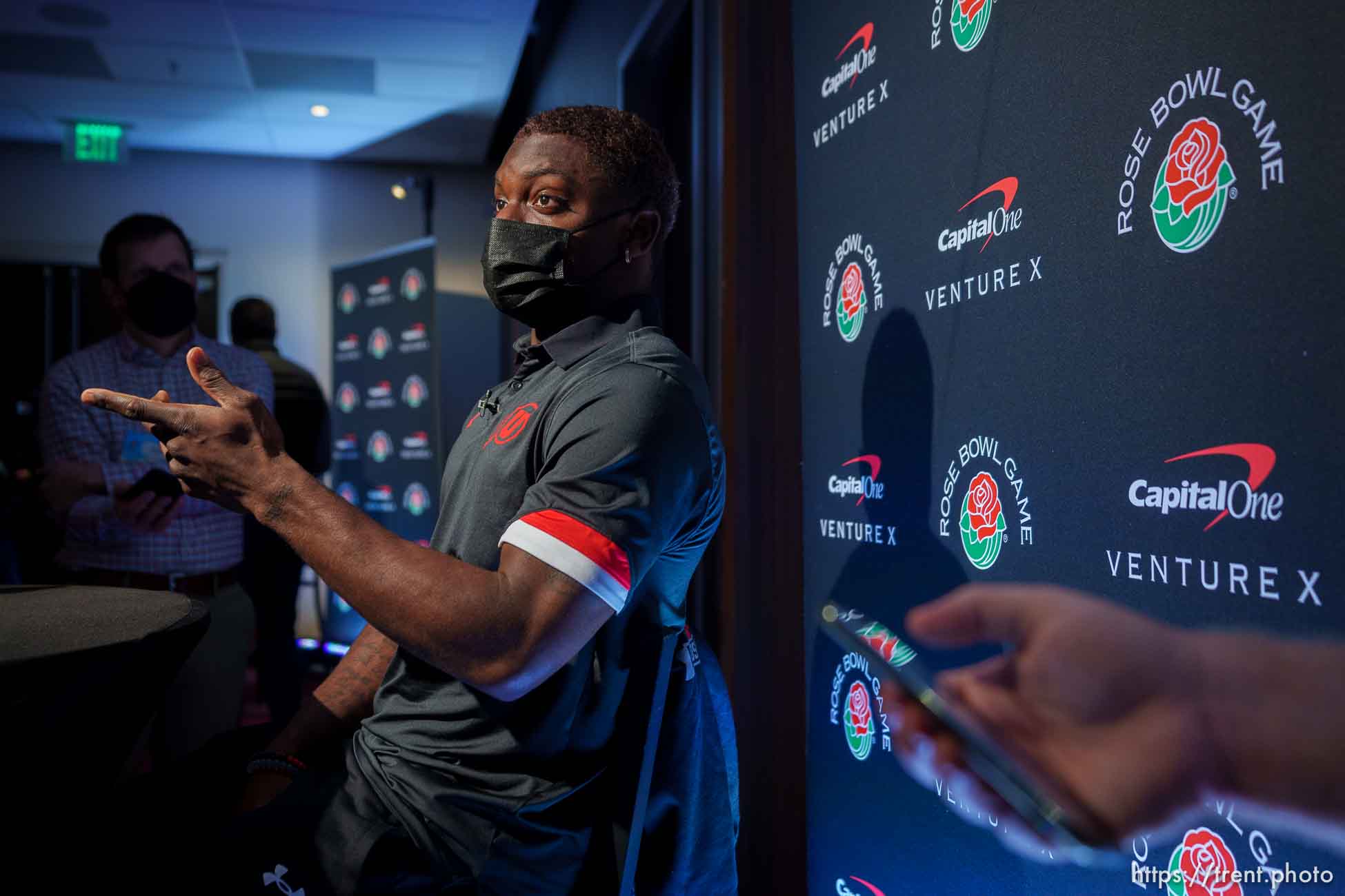 (Trent Nelson  |  The Salt Lake Tribune) Utah football defensive back Clark Phillips III at a Rose Bowl media session in Los Angeles, Calif., on Wednesday, Dec. 29, 2021.