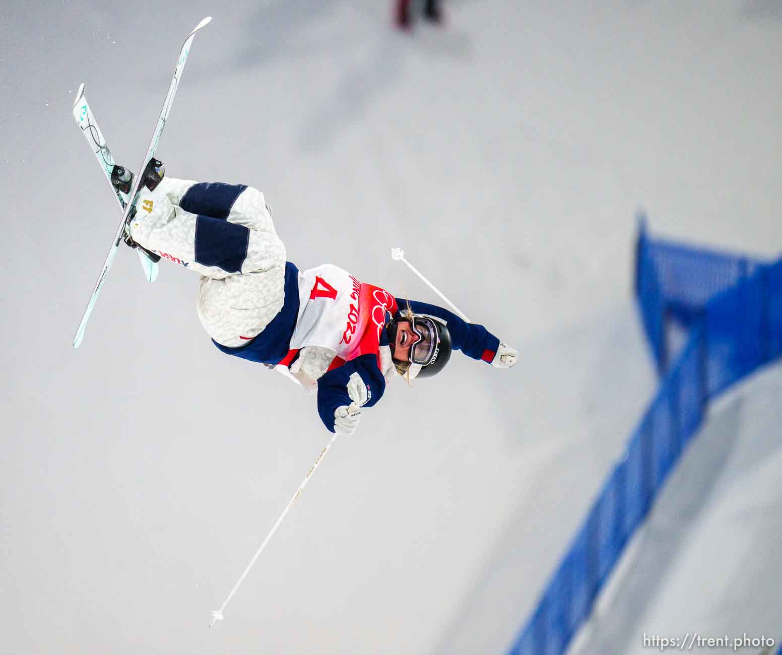 (Trent Nelson  |  The Salt Lake Tribune) Olivia Giaccio (USA) competing in Women's Moguls at Zhangjiakou Genting Snow Park during the 2022 Beijing Winter Olympics on Thursday, Feb. 3, 2022.