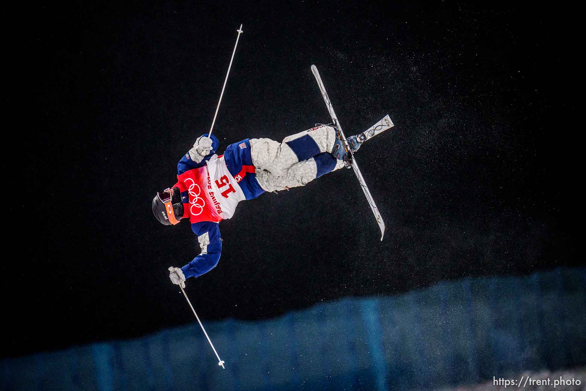 (Trent Nelson  |  The Salt Lake Tribune) Cole McDonald (USA) competing in Men's Moguls at Zhangjiakou Genting Snow Park during the 2022 Beijing Winter Olympics on Thursday, Feb. 3, 2022.